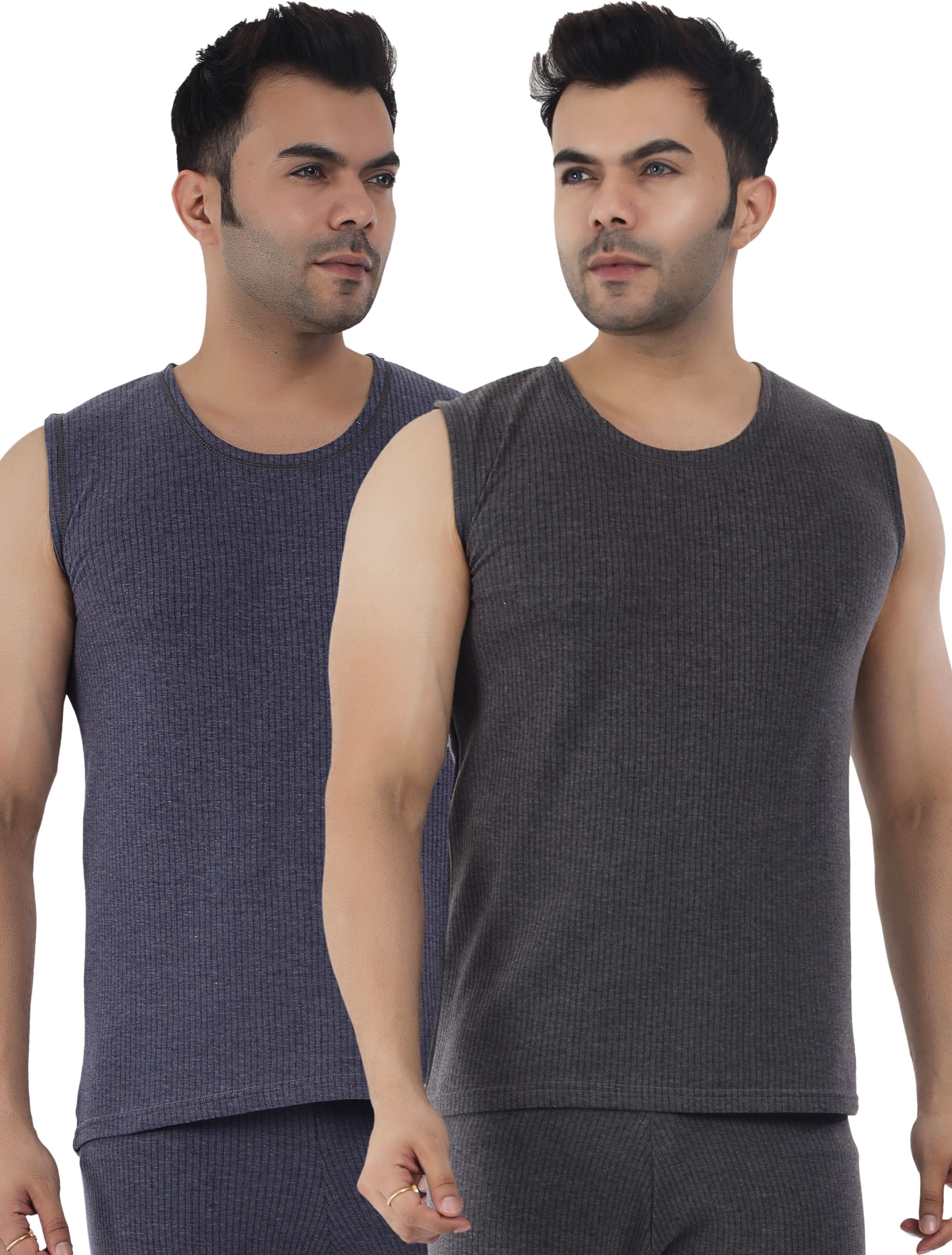 Selfcare Selfcare Men’s Soft Polycotton Striped Thermal Sleeveless Round Neck Top|SW1029 Men Top Thermal-image-9