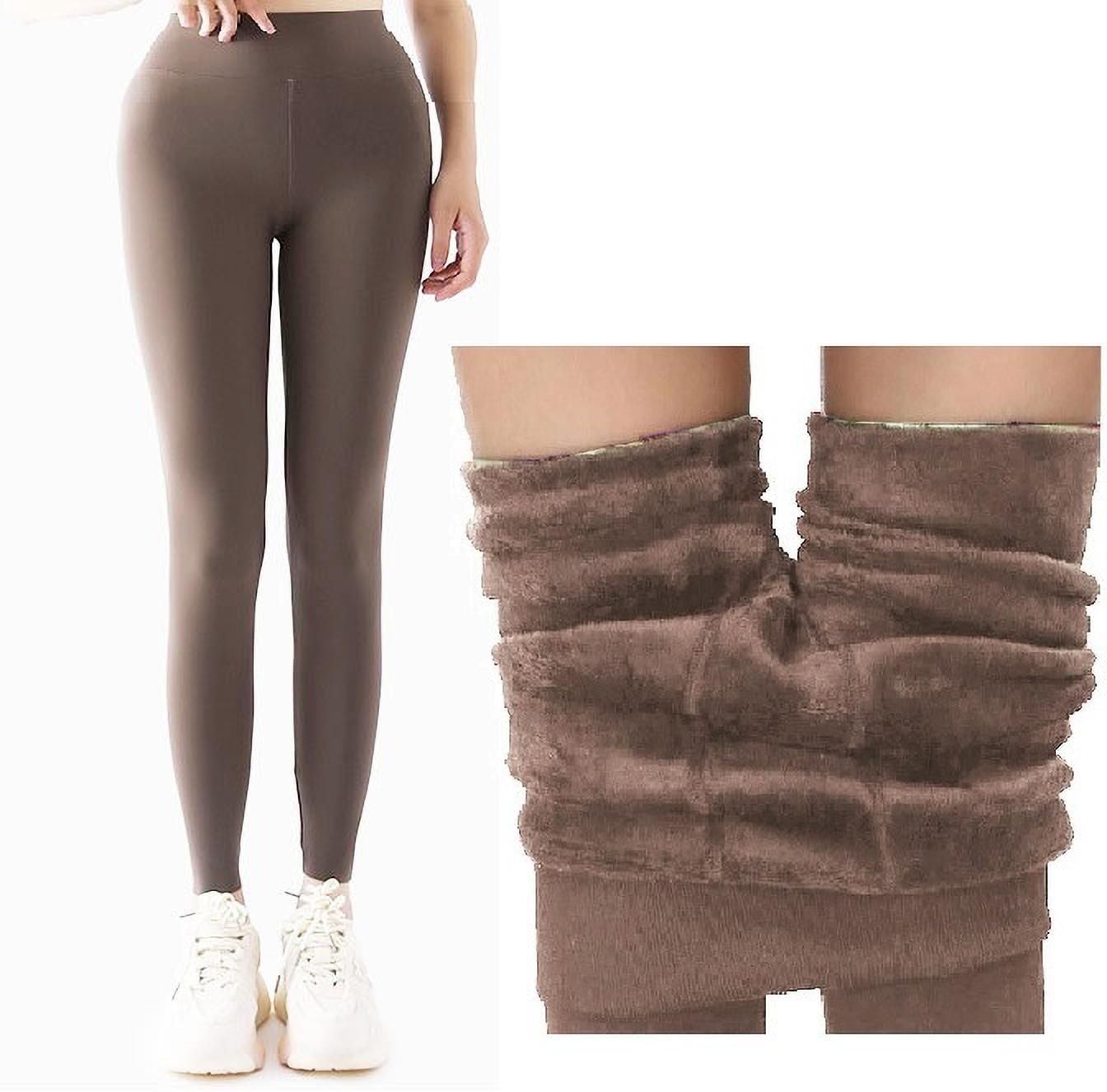 Frackson Brown Ankle Length 24 to 34 Waist Stretchable Warm Lined Fleece Legging Slim Fit Women Pyjama Thermal-image-7