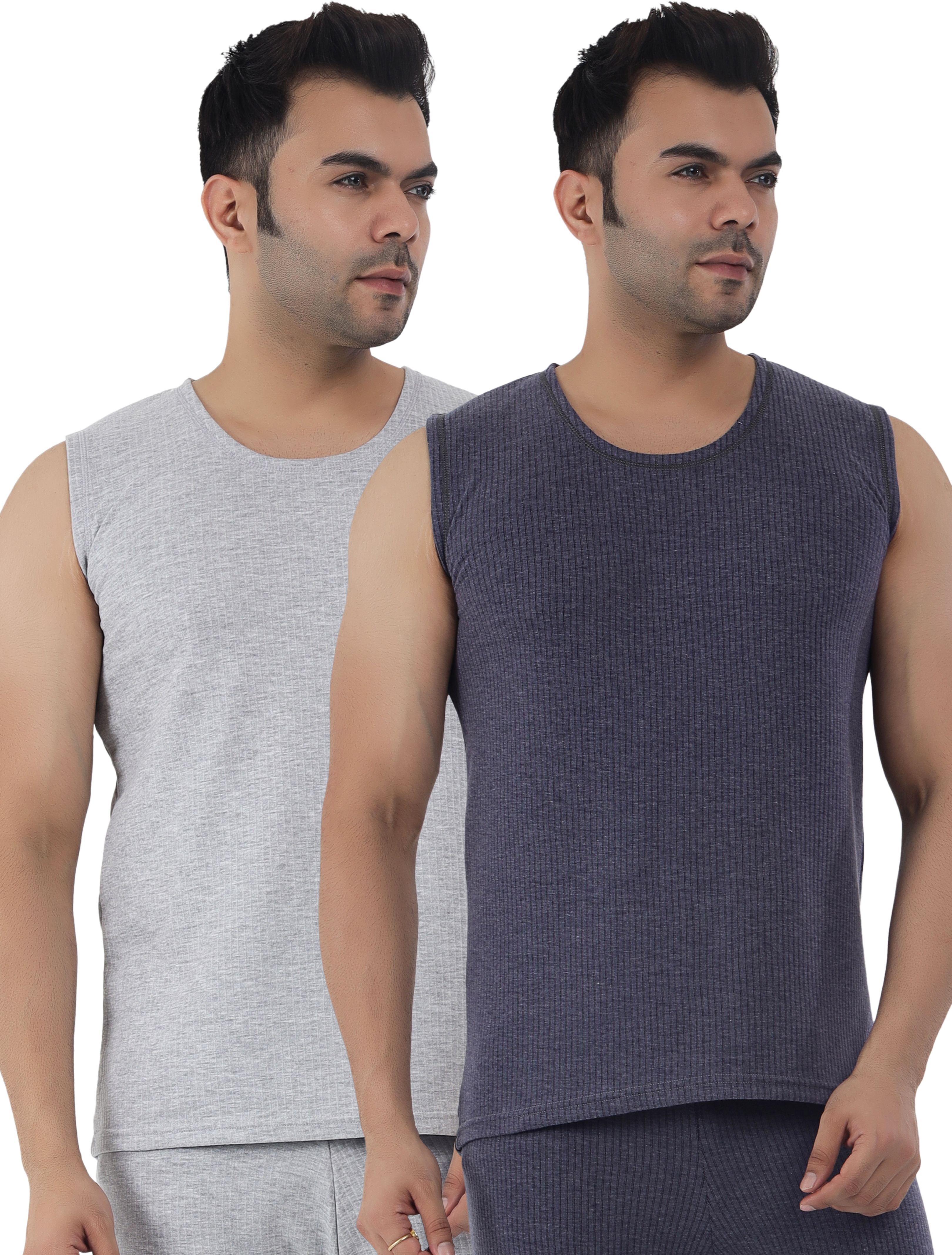 Selfcare Selfcare Men’s Soft Polycotton Striped Thermal Sleeveless Round Neck Top|SW1032 Men Top Thermal-picture-19