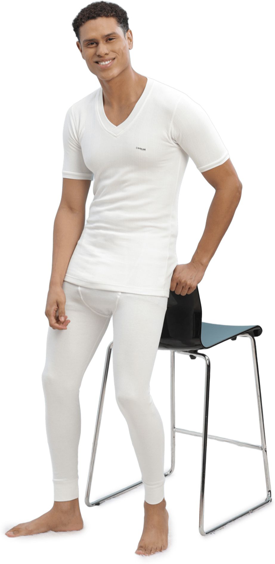 Dollar Ultra Dollar Ultra Mens Thermal Half Sleeve V-Neck Top & Bottom Set Men Top - Pyjama Set Thermal-image-1