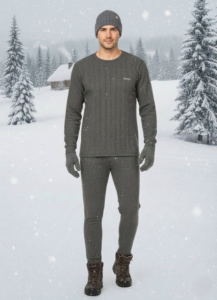 WoolSoft TBC Body Warmer Quilted Full Sleeve Men Top - Pyjama Set Thermal-image-29