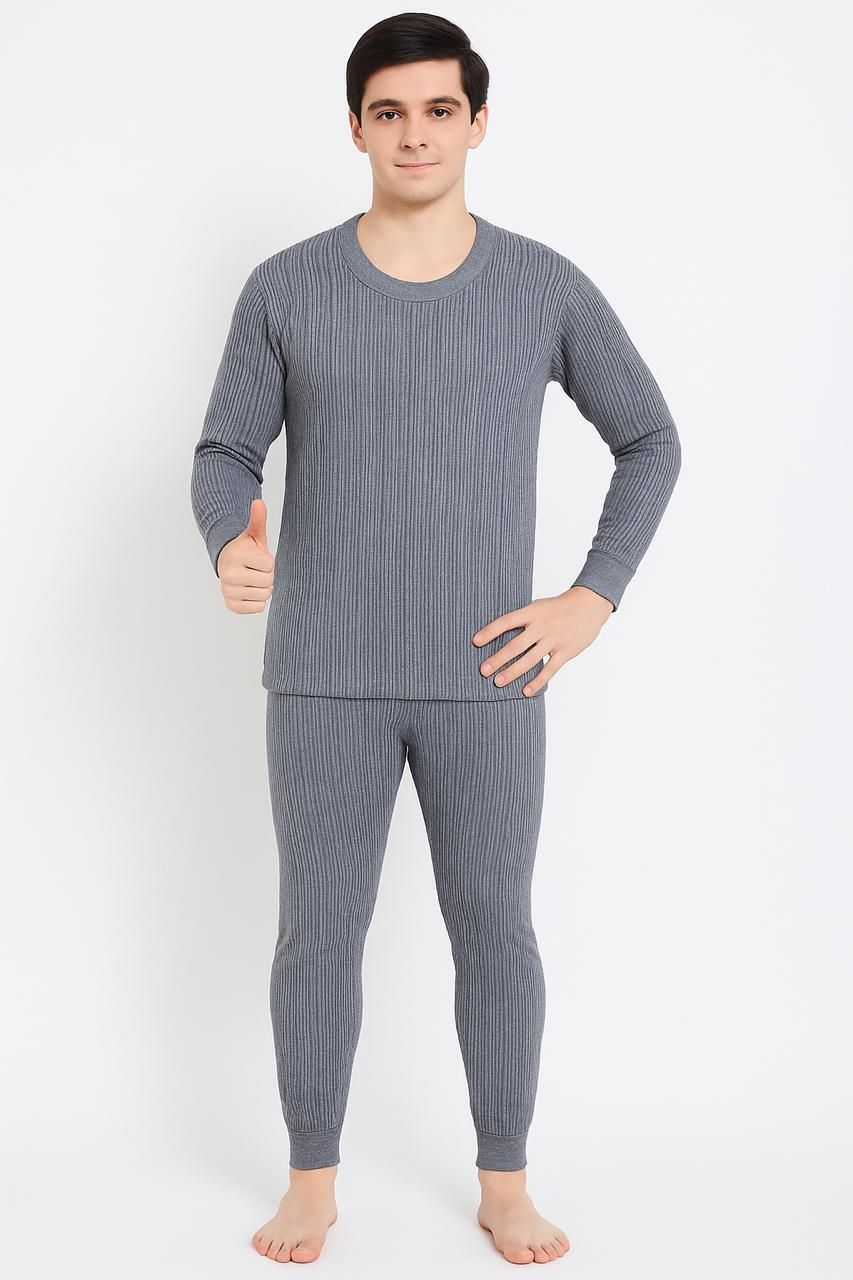 HOTMOD Men’s Cotton-Rich Warm Thermal Set with Brushed Inner Lining Men Top - Pyjama Set Thermal-picture-30