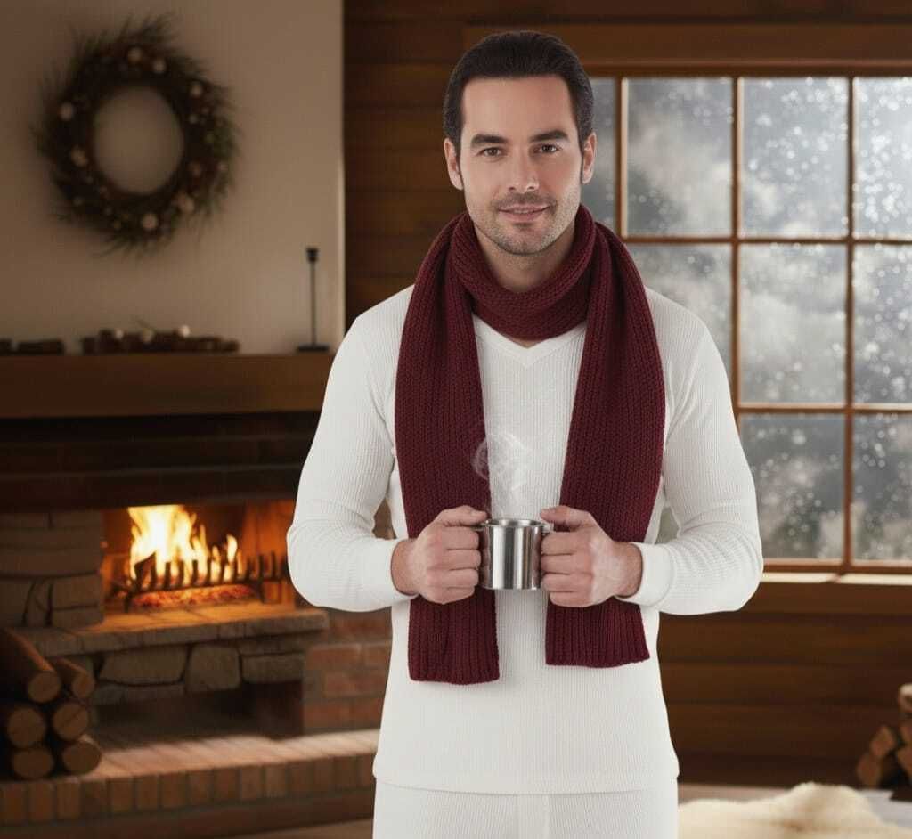 ewears EWEARS Men’s Cotton Thermal V-Neck Full Shoulder Top | Innerwear for Men Men Top - Pyjama Set Thermal-picture-11