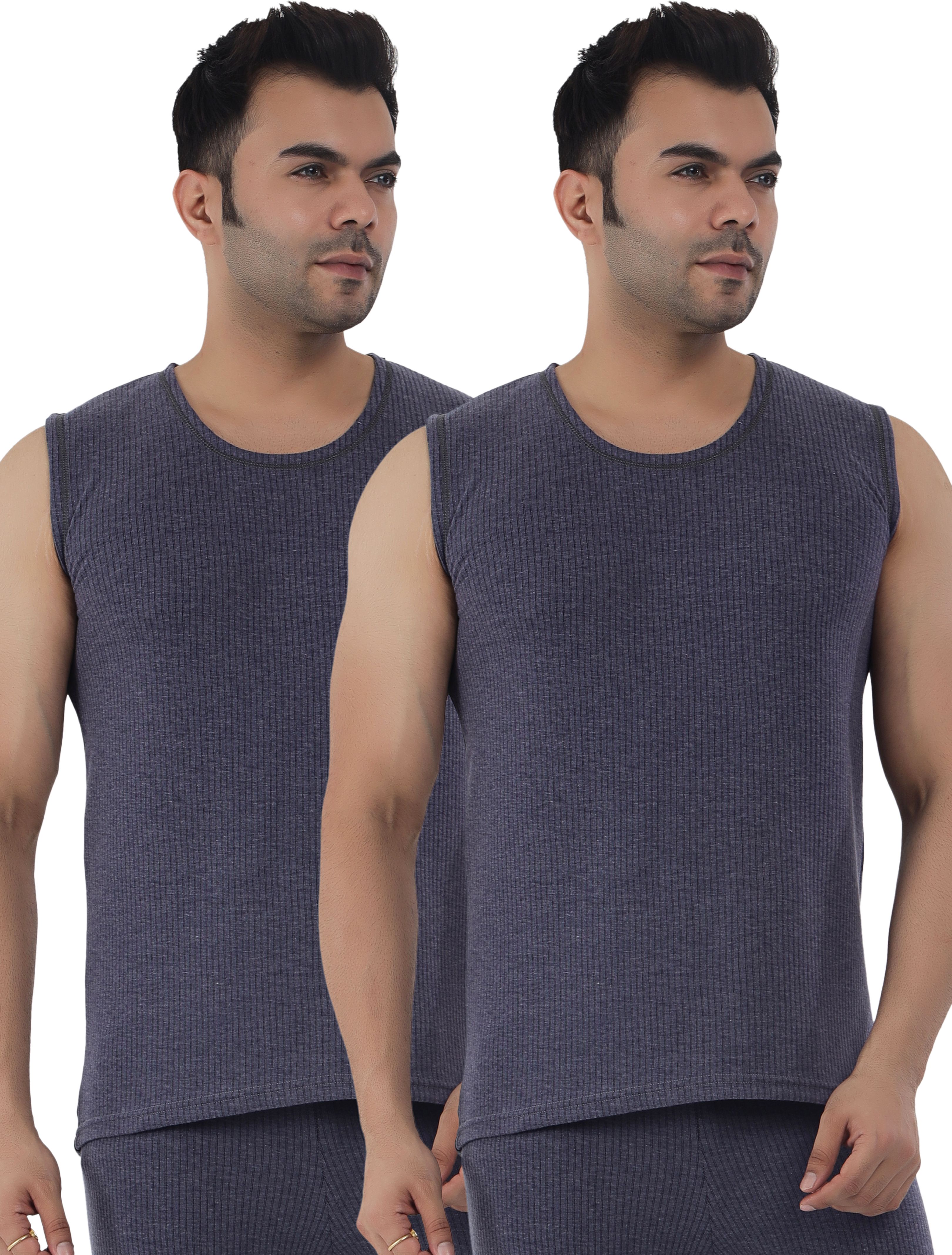 Selfcare Selfcare Men’s Soft Polycotton Striped Thermal Sleeveless Round Neck Top|SW1036 Men Top Thermal-picture-19