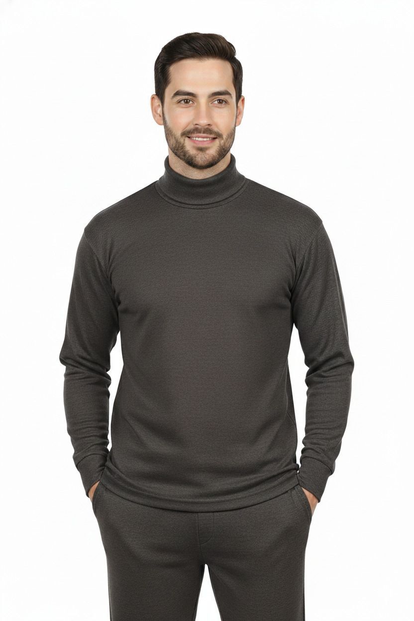 J.S. OSWAL Men High-Neck Black Thermal Men Top Thermal-image-37