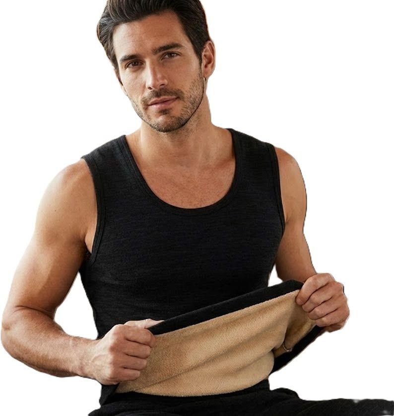 AlexVyan Men's Thermal Fleece Lined Base Layer Sleeveless Vest Outdoor Tops Cold Weather Men Top Thermal-picture-21