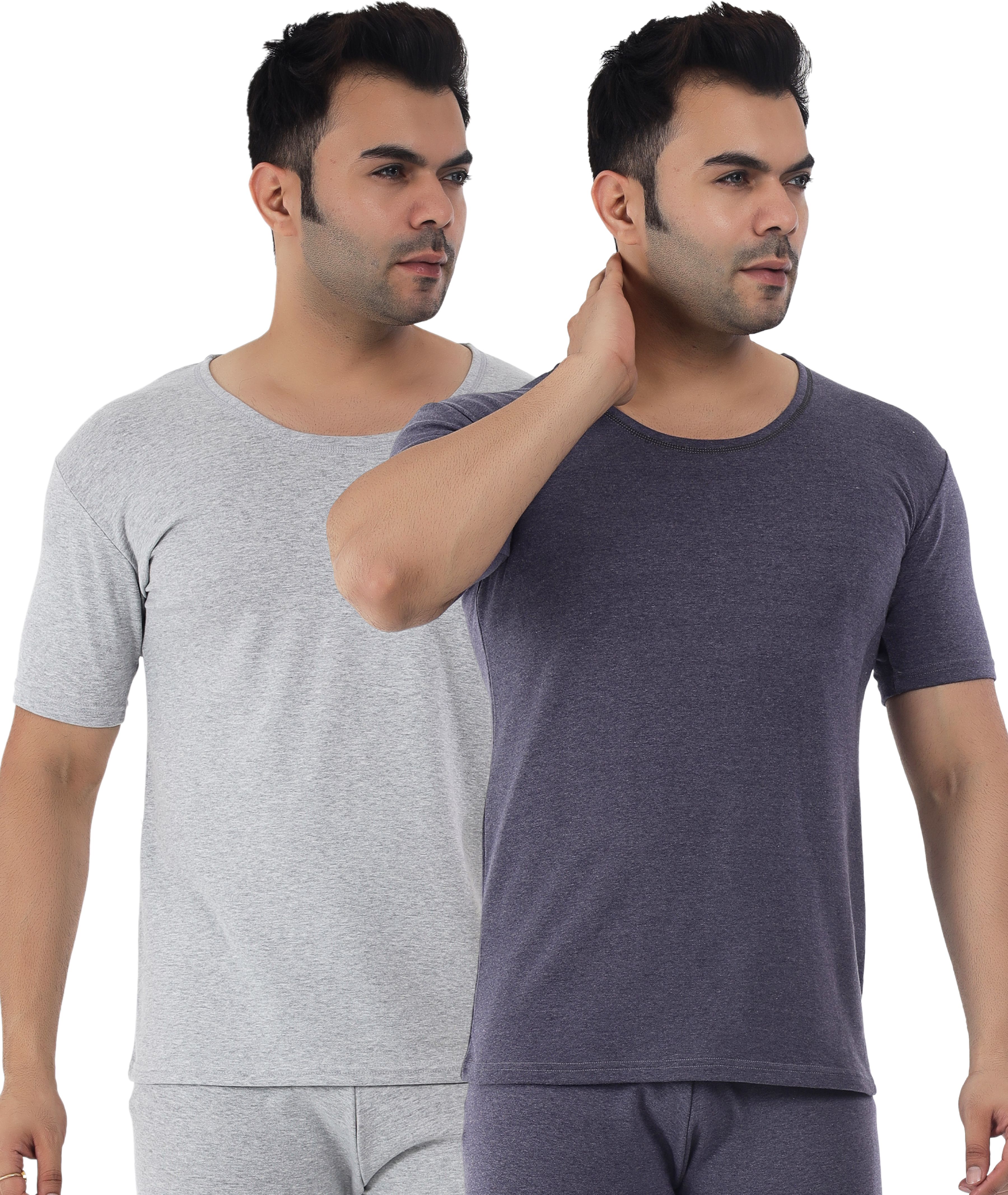 Selfcare Selfcare Men Polycotton Lycra Solid Thermal Half Sleeve Round Neck Top|SW1104 Men Top Thermal-image-23