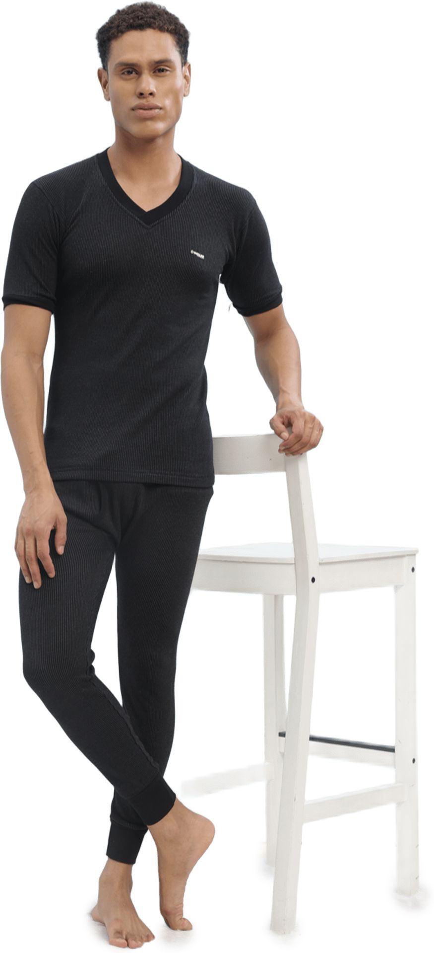 Dollar Ultra Dollar Ultra Mens Thermal Half Sleeve V-Neck Top & Bottom Set Men Top - Pyjama Set Thermal-image-6