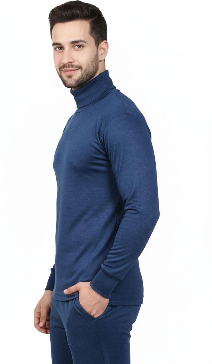 J.S. OSWAL Men High-Neck Blue Thermal Men Top Thermal-image-20