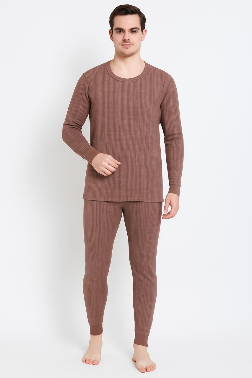 HOTMOD Men’s Cotton-Rich Warm Thermal Set with Brushed Inner Lining Men Top - Pyjama Set Thermal-picture-35