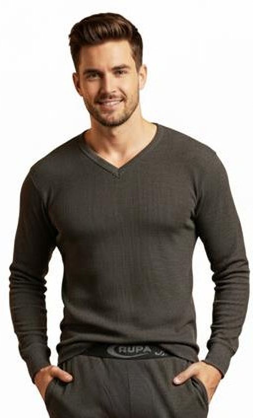 RUPA JON Rupa Jon Men Thermal Vest | V-Neck, Full Sleeve Warm & Lightweight Innerwear Men Top Thermal-image-4