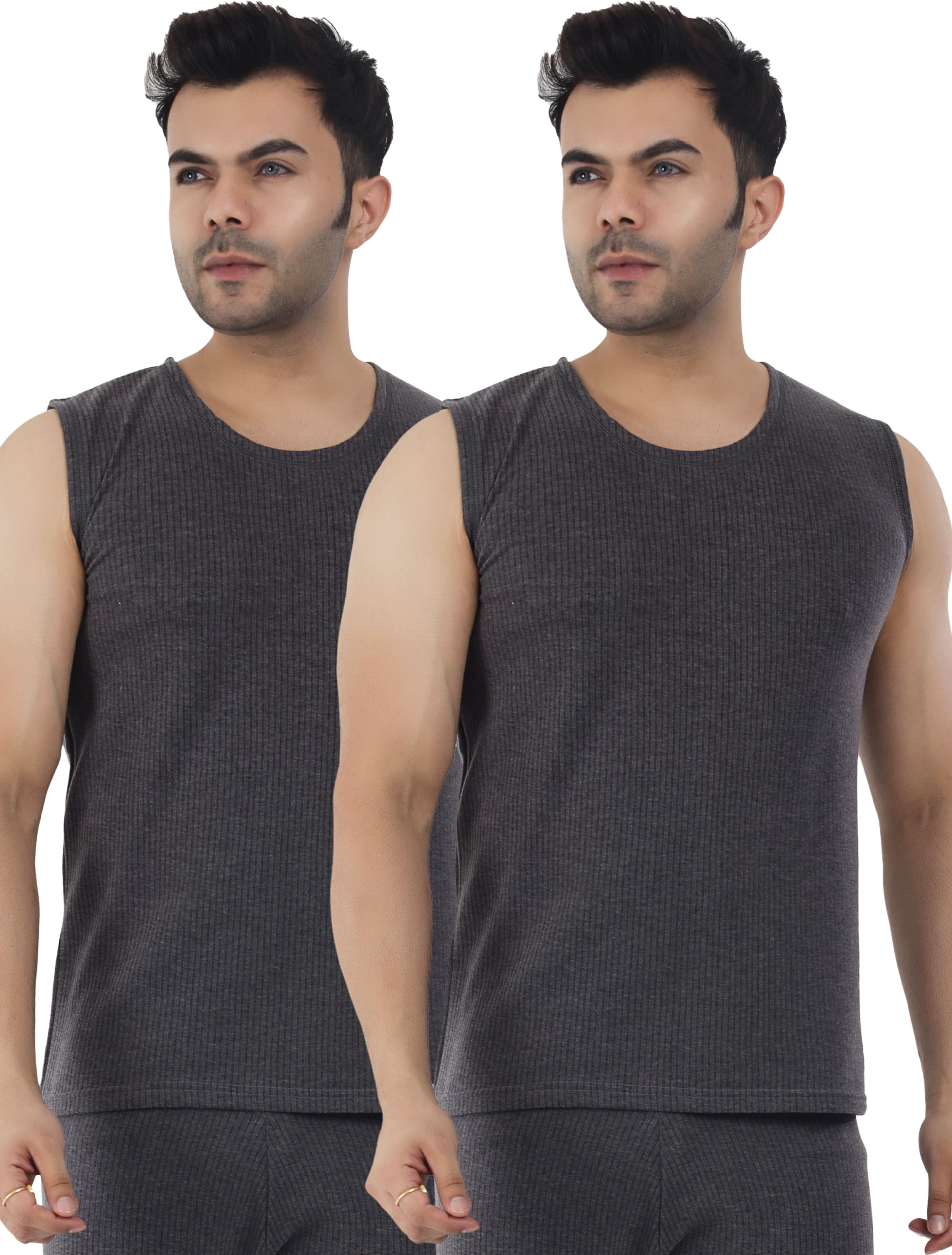 Selfcare Selfcare Men’s Soft Polycotton Striped Thermal Sleeveless Round Neck Top|SW1035 Men Top Thermal-picture-17