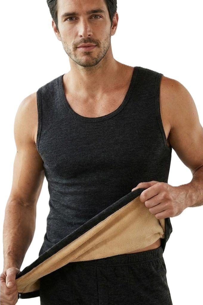 AlexVyan Men's Thermal Fleece Lined Base Layer Sleeveless Vest Outdoor Tops Cold Weather Men Top Thermal-picture-33