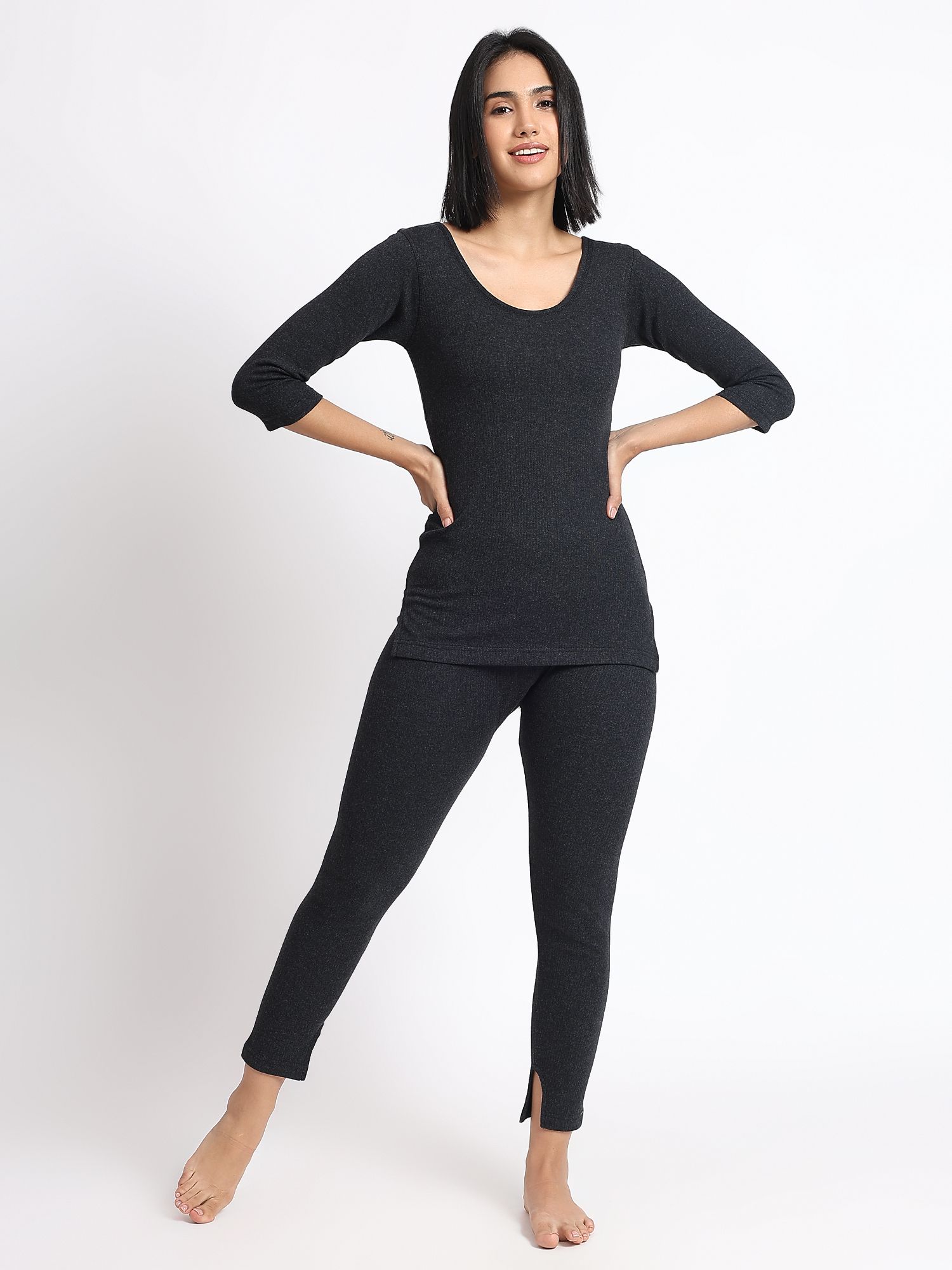 TT THERMO Regular Fit Cotton Rich With Elastomeric Finish Thermal Women Top - Pyjama Set Thermal-picture-27
