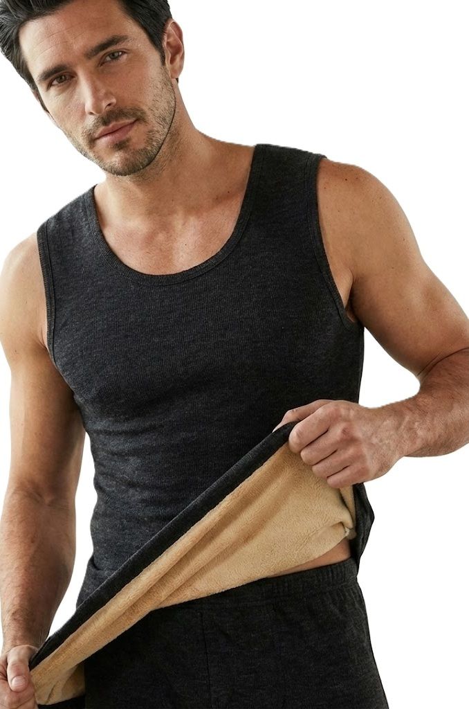 AlexVyan Men's Thermal Fleece Lined Base Layer Sleeveless Vest Outdoor Tops Cold Weather Men Top Thermal-picture-28