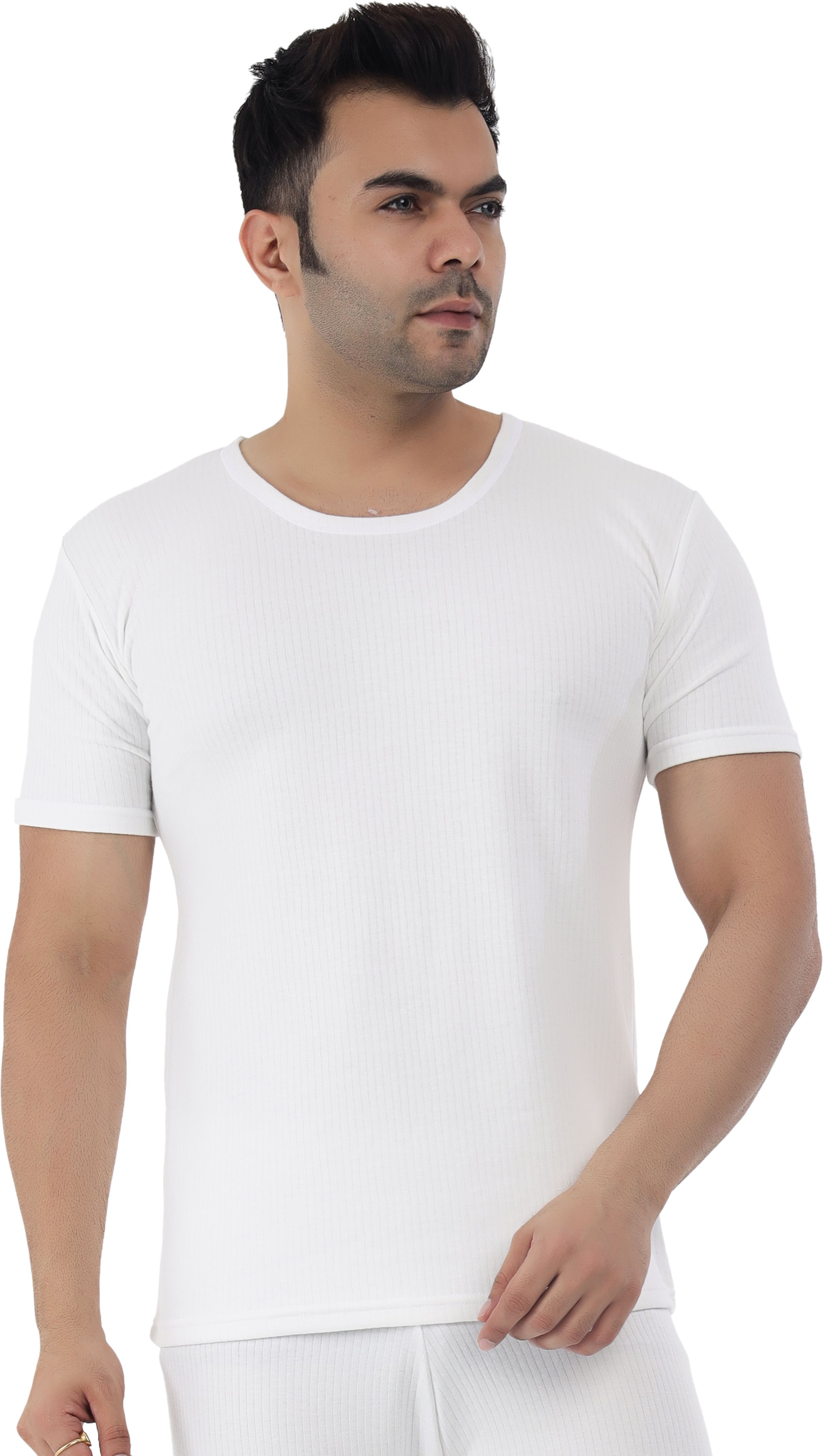 Selfcare Selfcare Men Soft Polycotton Striped Thermal Half Sleeve Round Neck Tops|SW1114 Men Top Thermal-picture-12