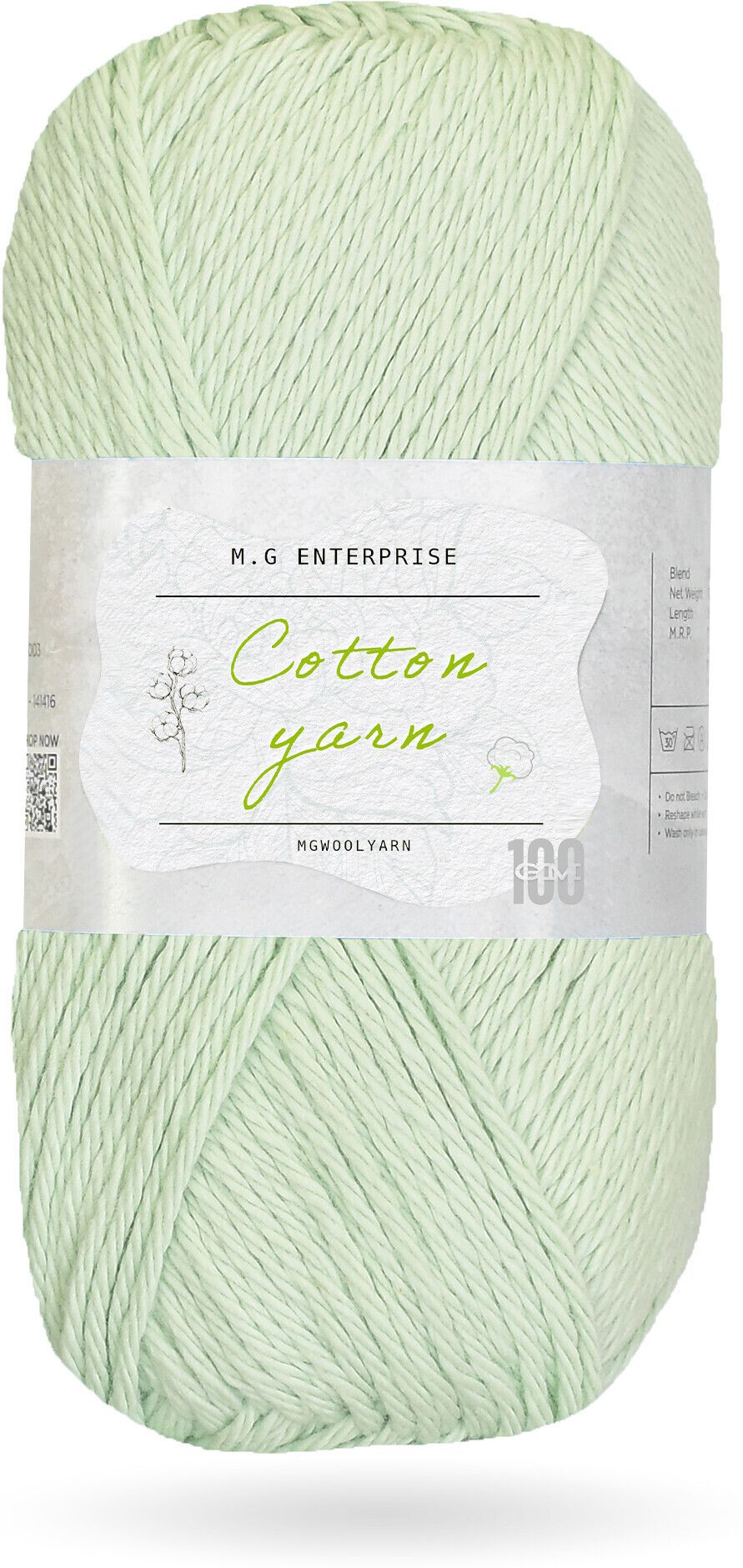 m.g enterprise Cotton Delight mint green 100 gms 100% Cotton Ball Hand knitting Cotton Yarn-picture-13