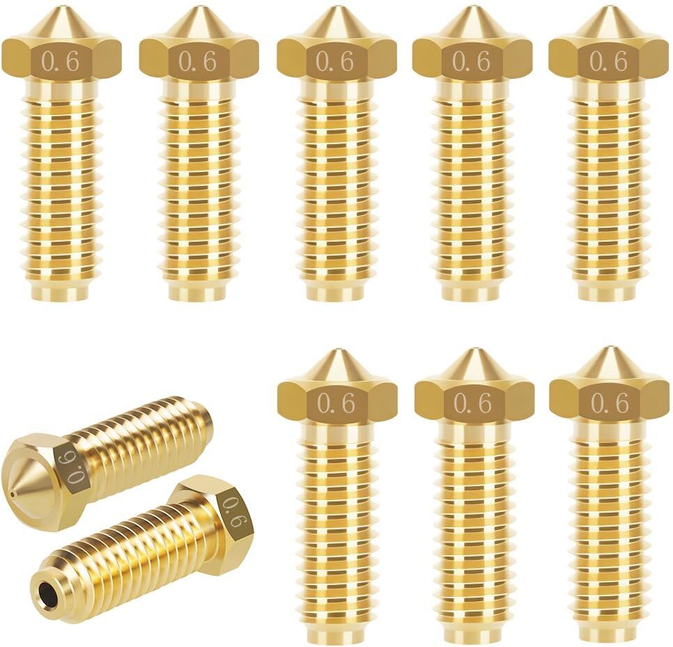 3D Printer Nozzle Set 0.6mm Brass Extruder