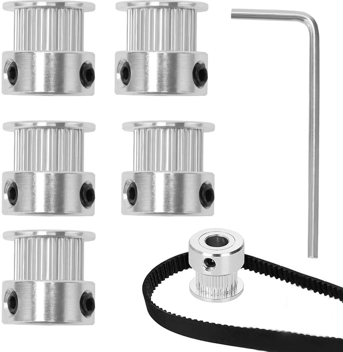 GT2 Pulley 20 Teeth 5mm Bore 6mm Wide 20T Timing Belt Pulley for 3D Printer 5pcs 3D Printer