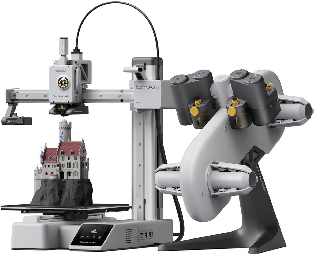 Bambu Lab A1 Mini Combo 3D Printer with AMS Lite, 500mm/s Print Speed 3D Printer