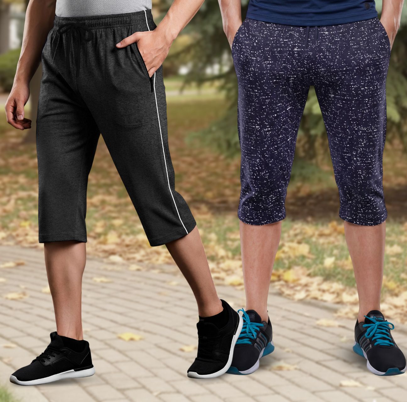 feel track Solid, Printed Men Three Fourths-picture-7