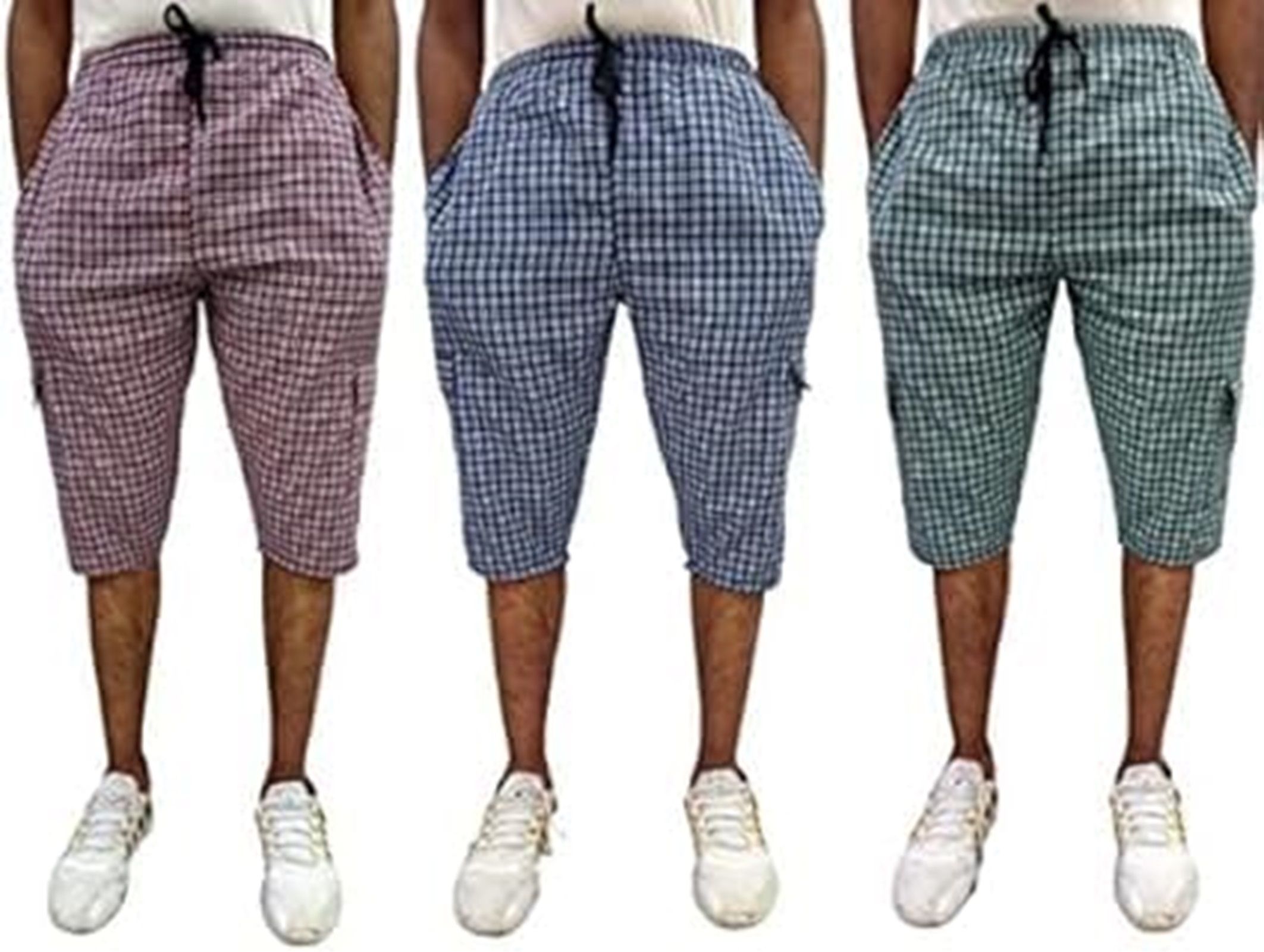 finefashion Checkered Men Three Fourths-picture-10