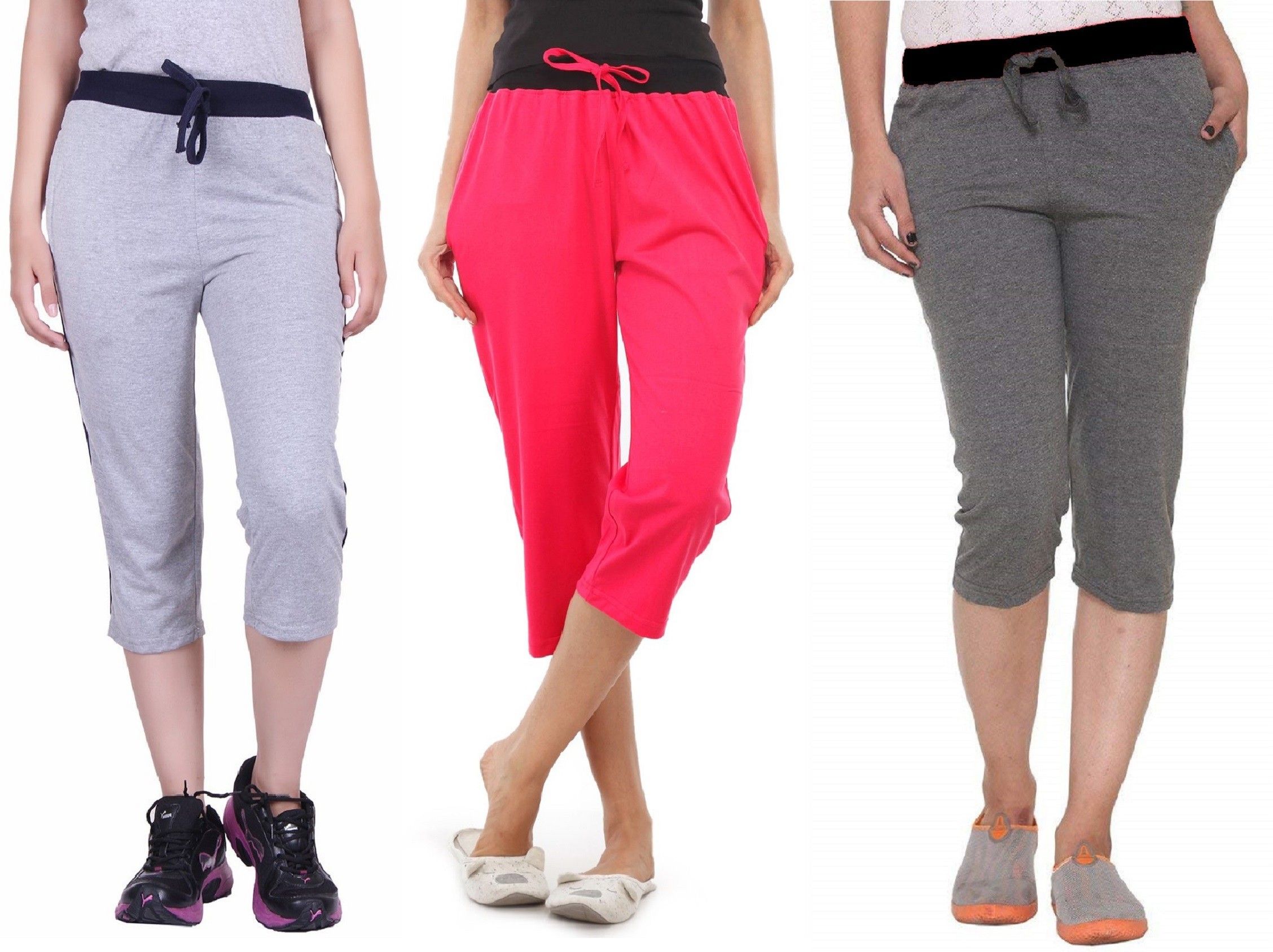 feelblue Solid Women Three Fourths-picture-13