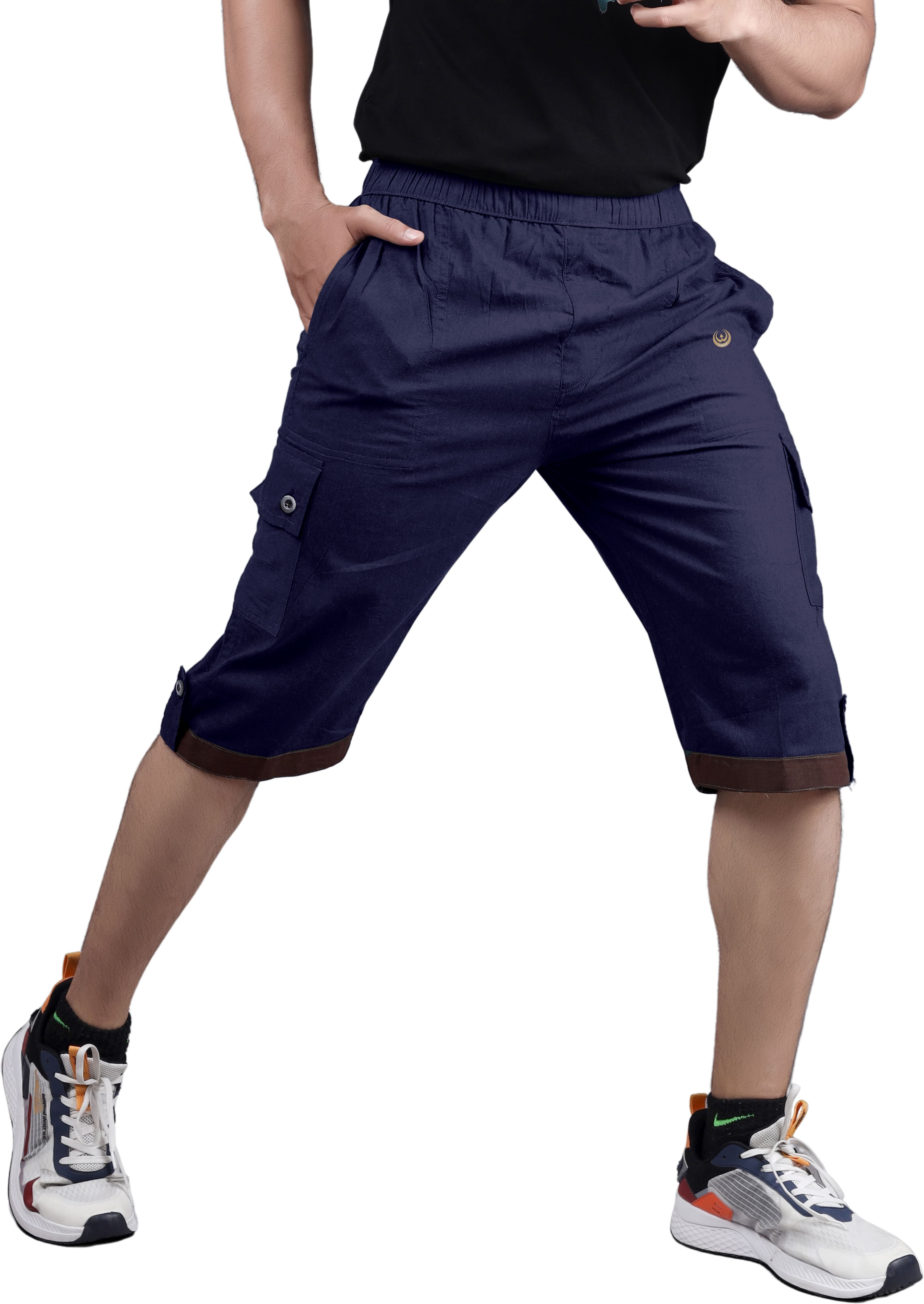balvik fashion Solid Men Three Fourths-picture-18