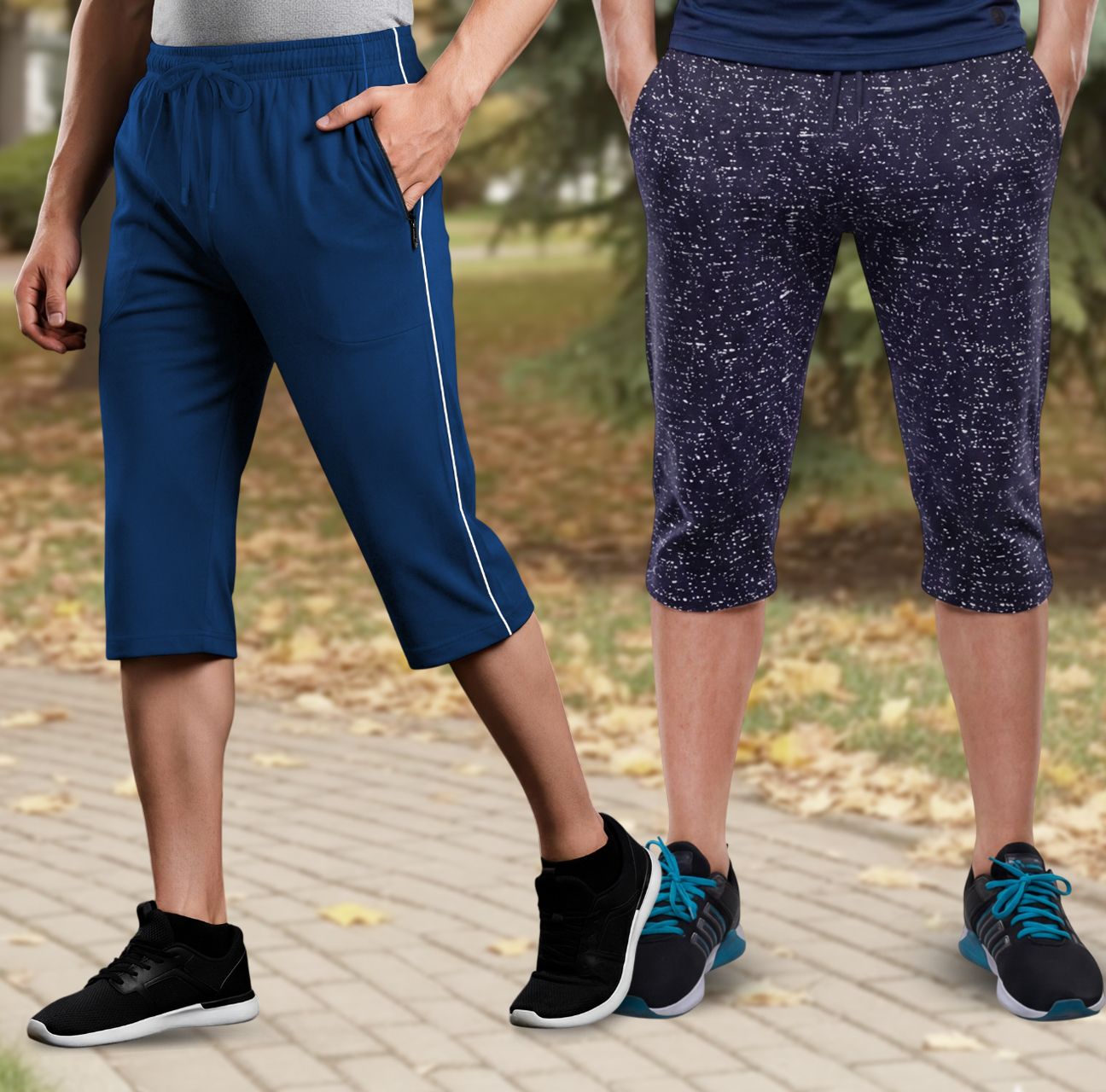 feel track Solid, Printed Men Three Fourths-picture-22