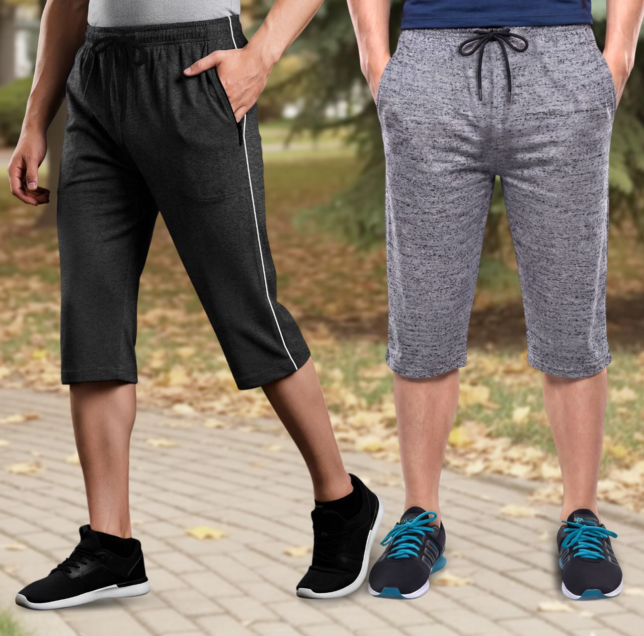 feel track Solid, Printed Men Three Fourths-picture-6