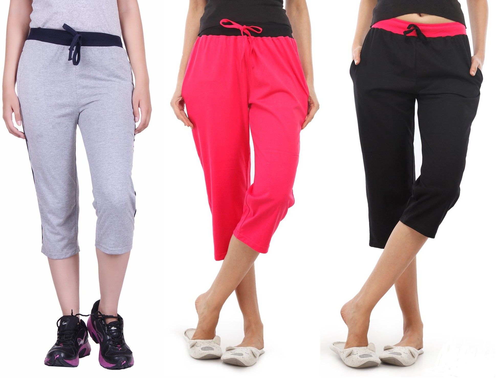 feelblue Solid Women Three Fourths-picture-12