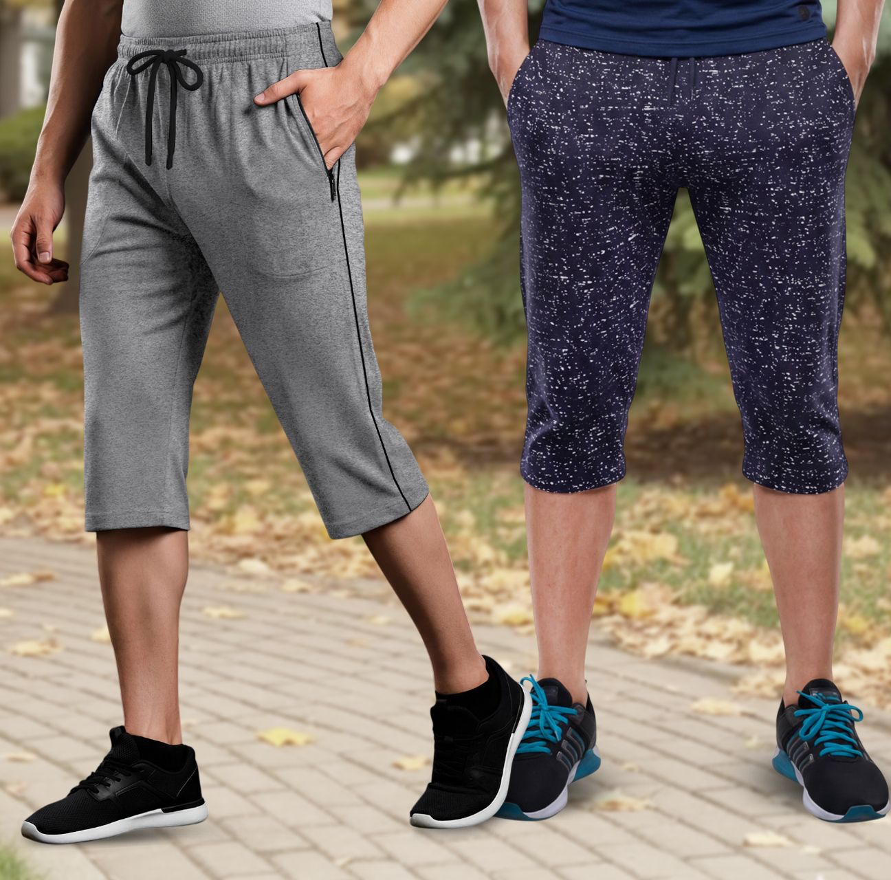 feel track Solid, Printed Men Three Fourths-picture-9