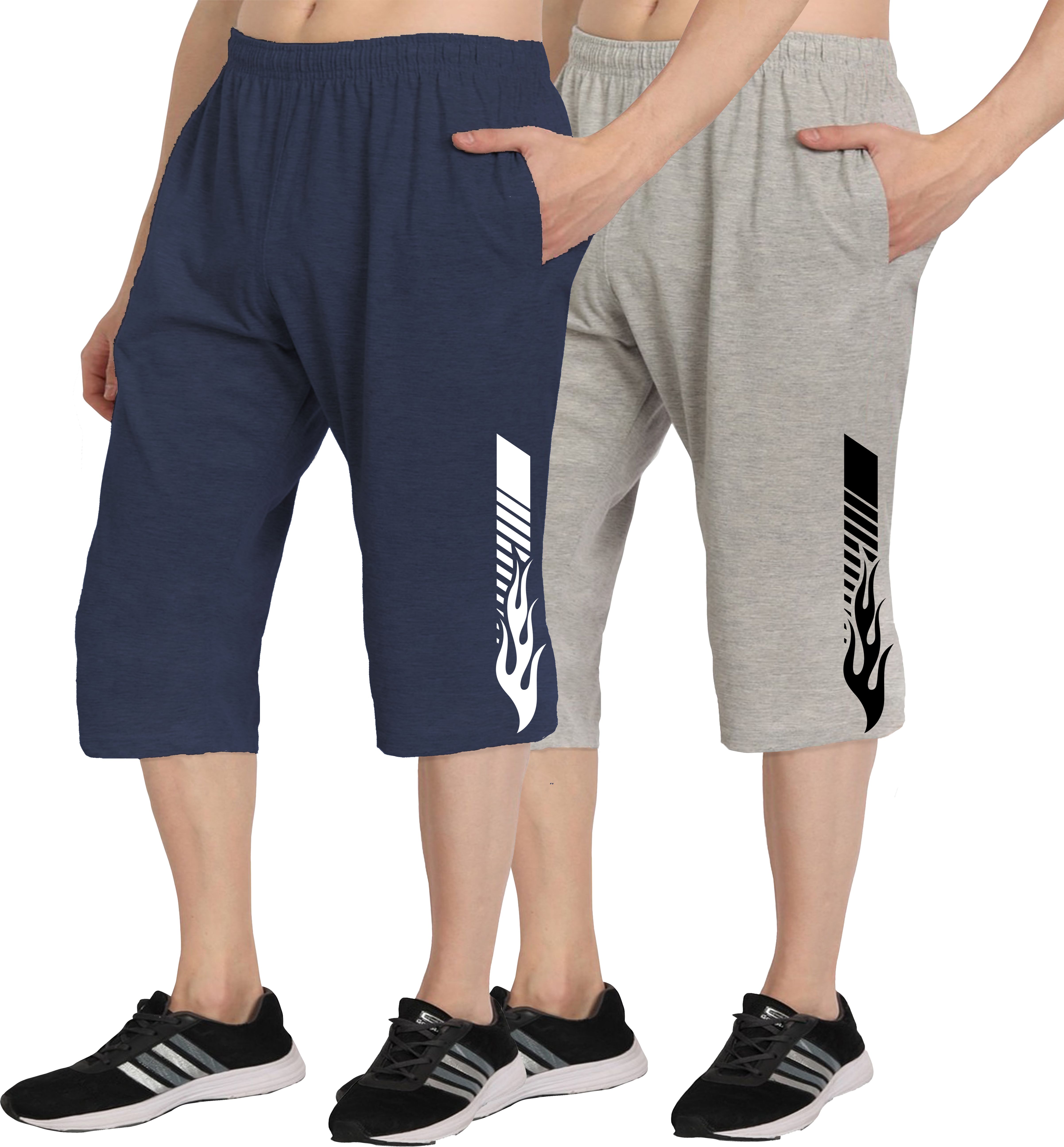 Graphic Print Men Three Fourths