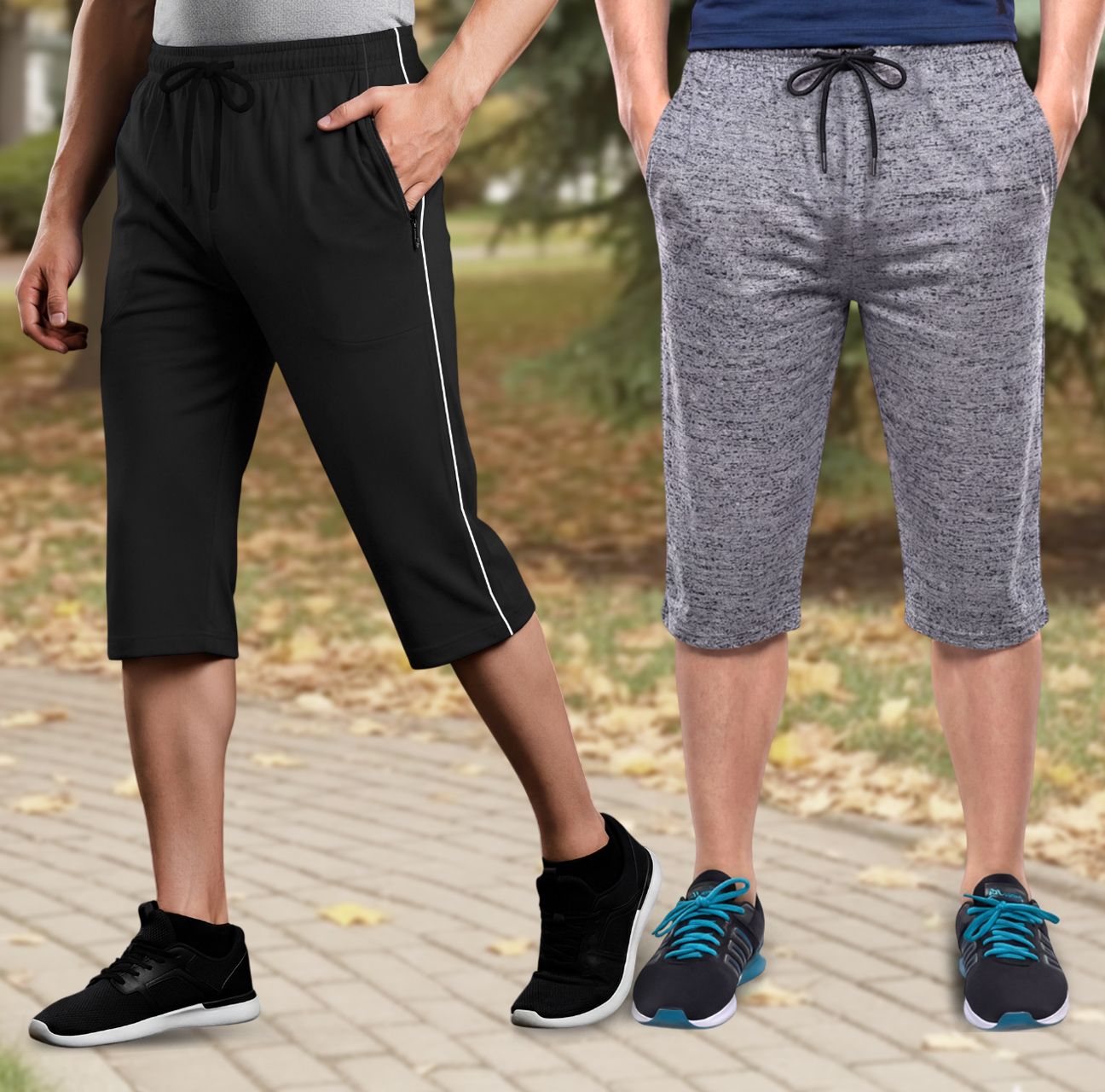feel track Solid, Printed Men Three Fourths-picture-23