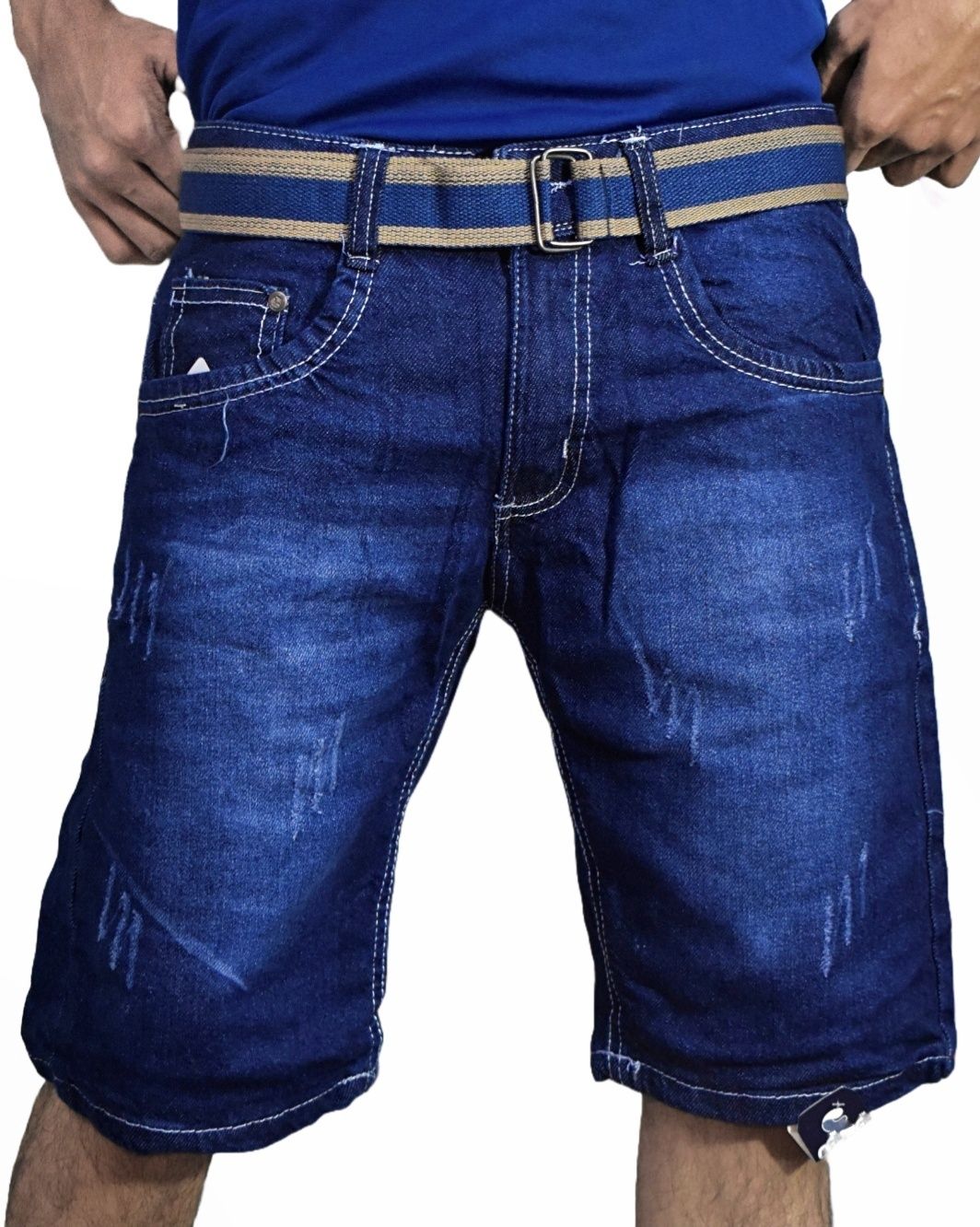 hunchman Solid Men Denim Three Fourths-picture-18