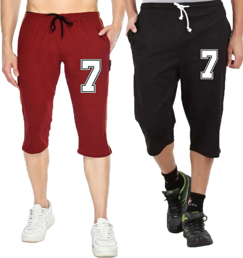 Graphic Print Men Three Fourths