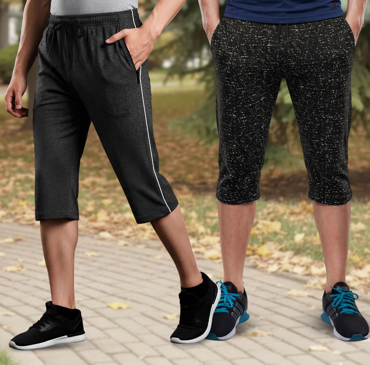 feel track Solid, Printed Men Three Fourths-picture-15