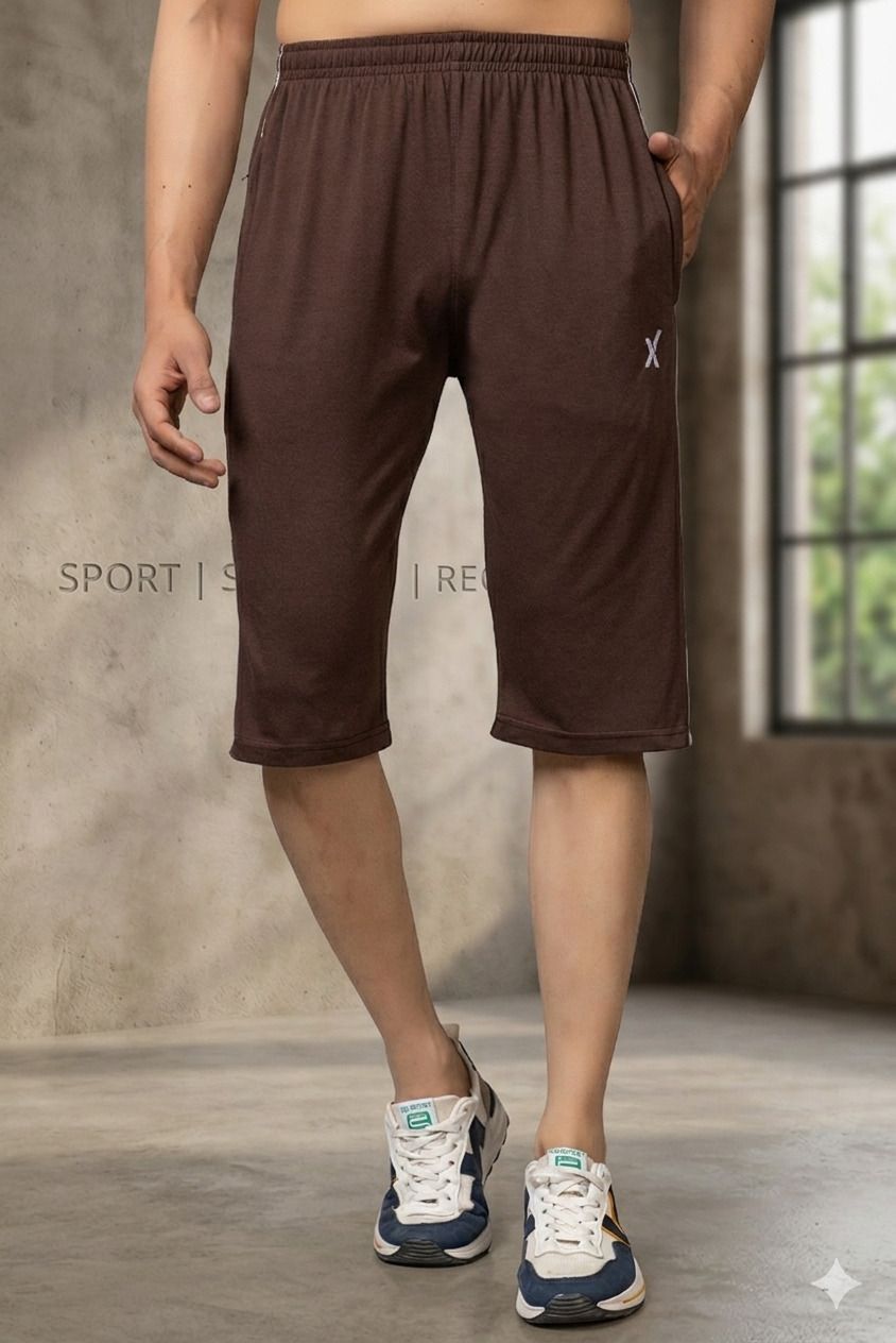 feel trackk Solid Men Three Fourths-picture-31