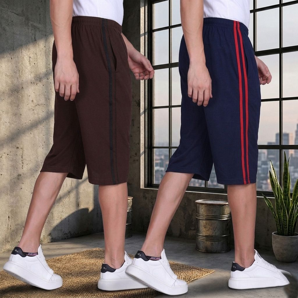 zeffit Striped Men Three Fourths-picture-21