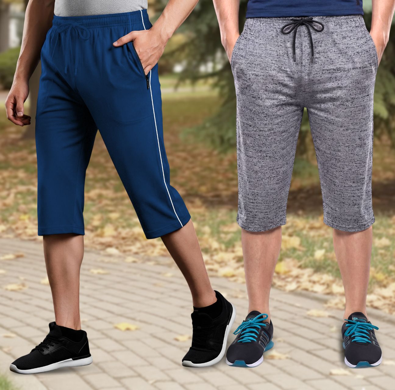 feel track Solid, Printed Men Three Fourths-picture-5