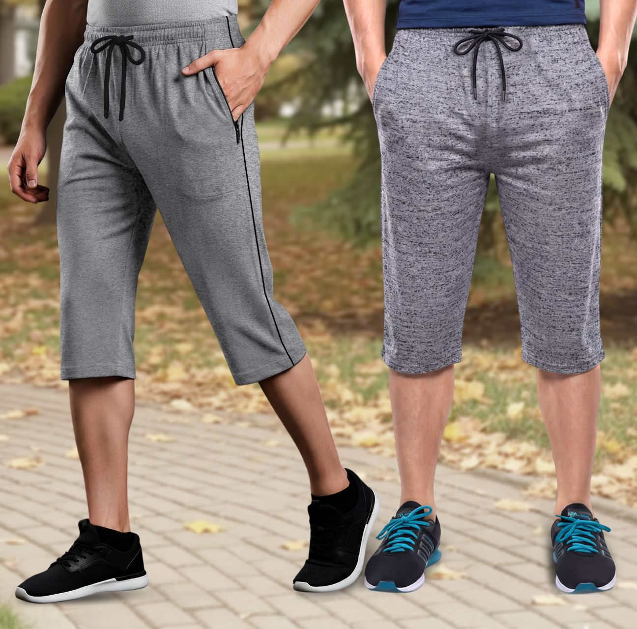 feel track Solid, Printed Men Three Fourths-picture-12