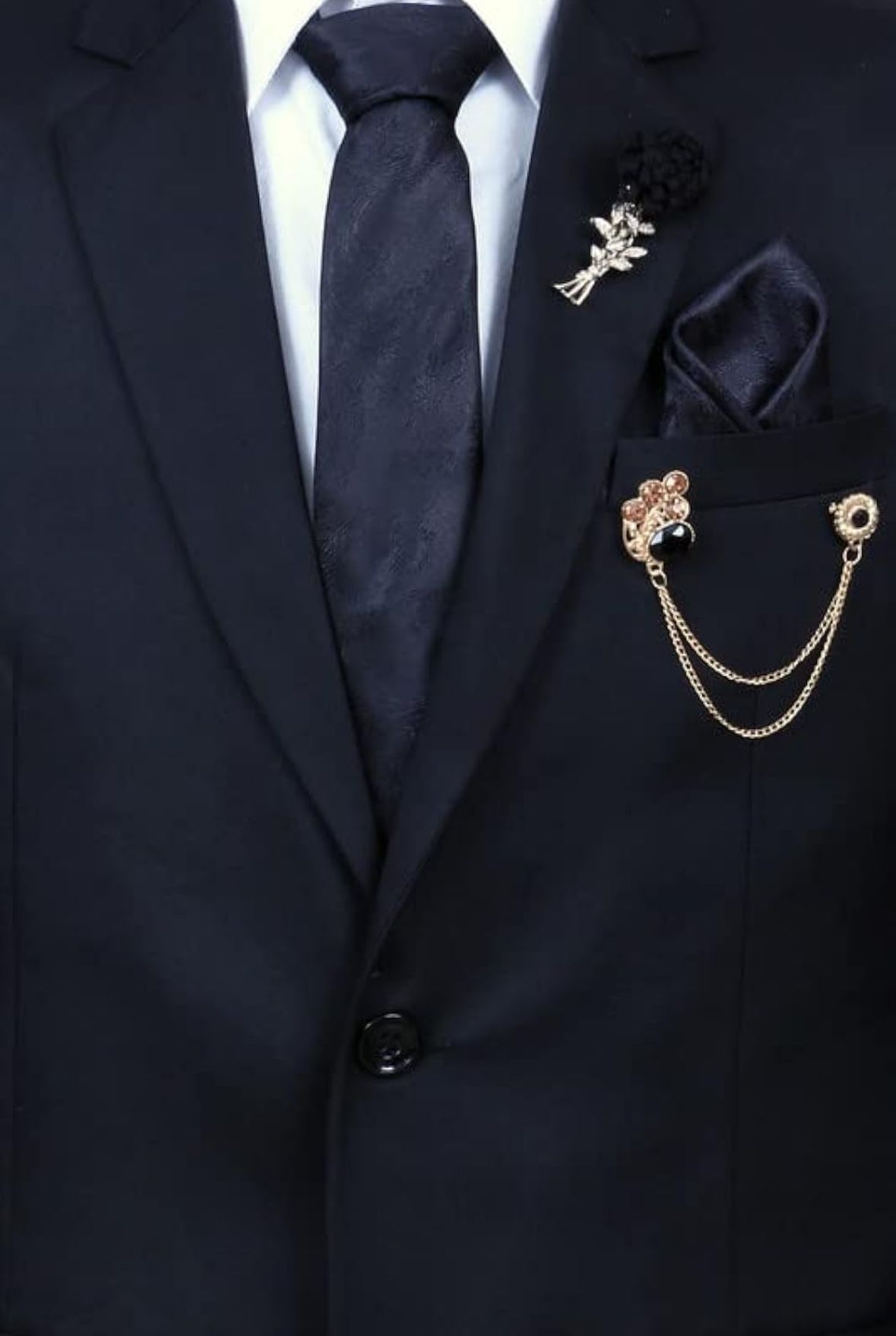 RANDOME STRIPE Satin Cufflink & Tie Pin Set-picture-16