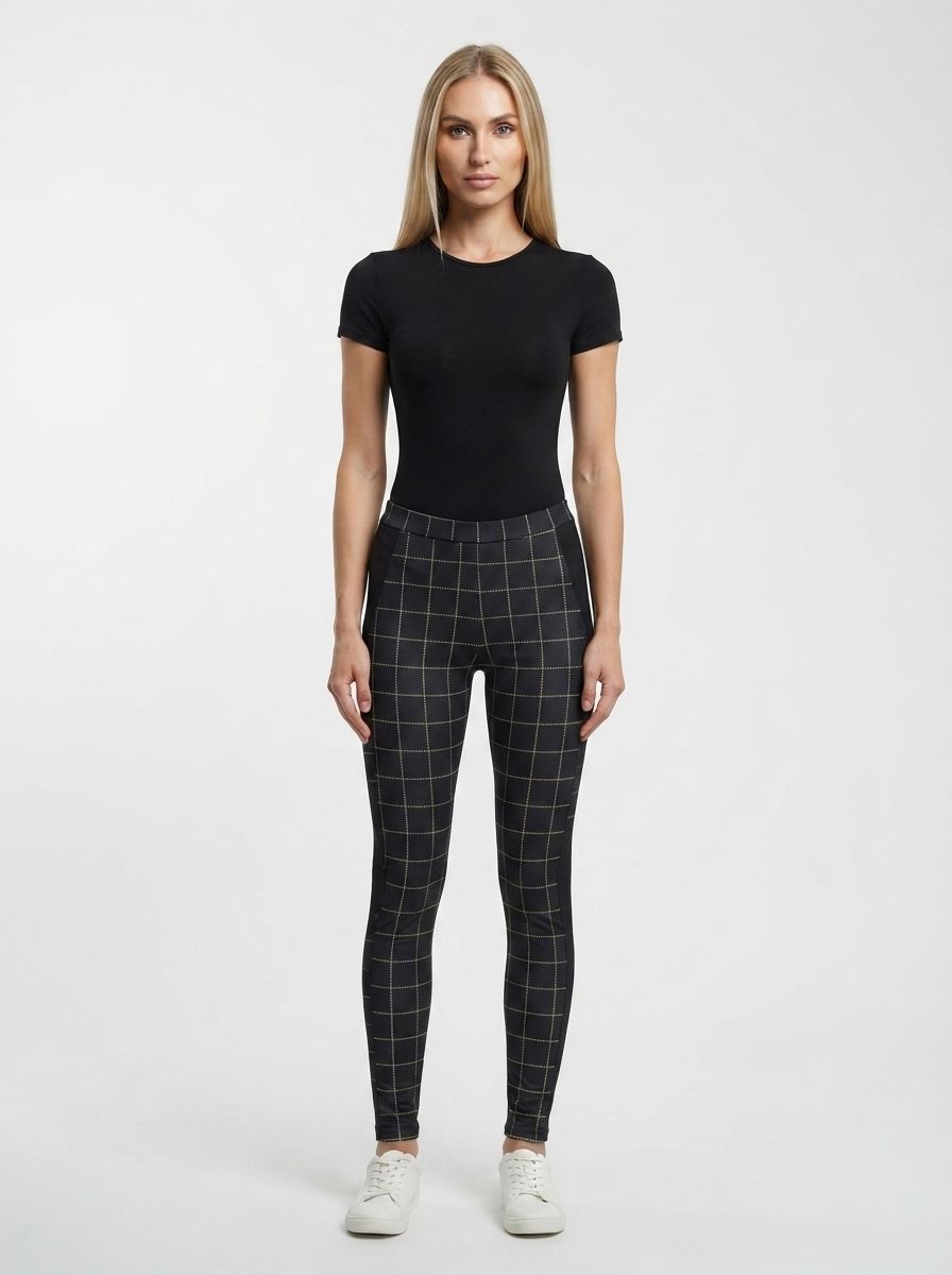 fastrider Checkered Women Dark Blue, Multicolor Tights-picture-31