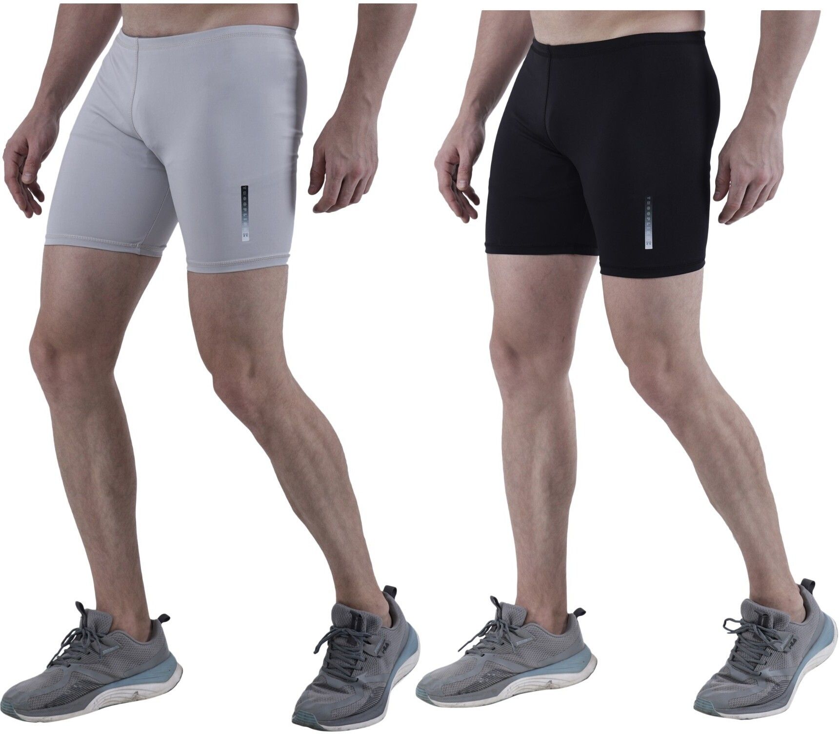 troopline Solid Men Grey, Black Tights-picture-23