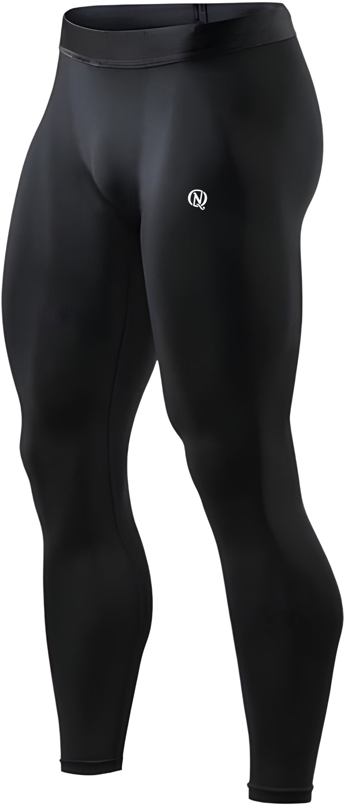 never quit Solid Men Black Tights-picture-14
