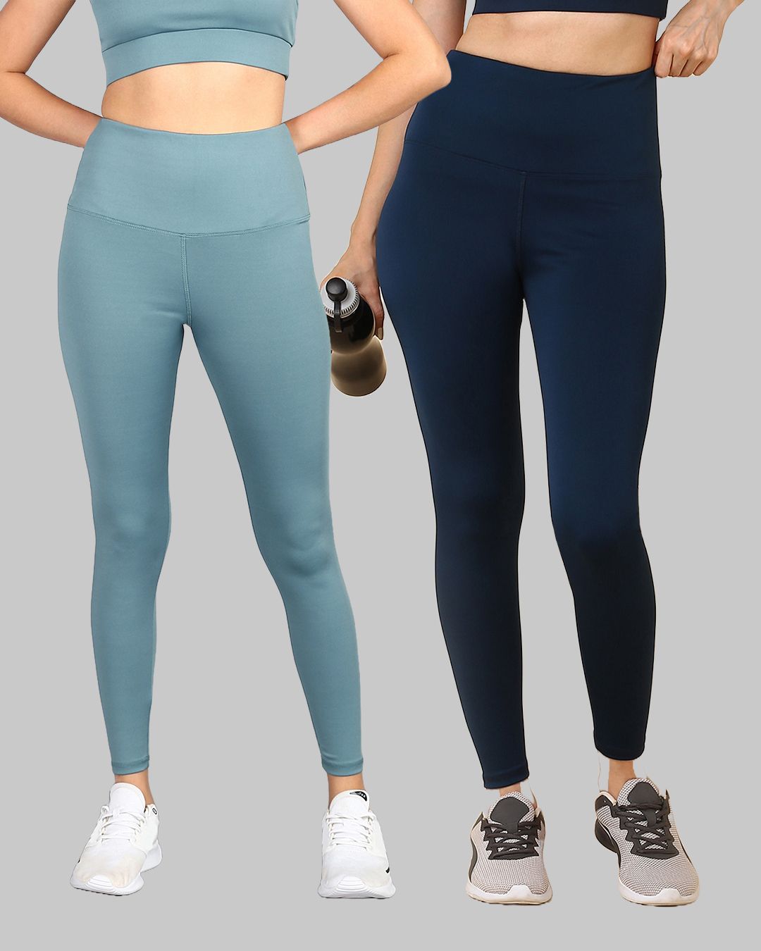 Solid, Printed Women Dark Blue, Light Blue Tights-image-28
