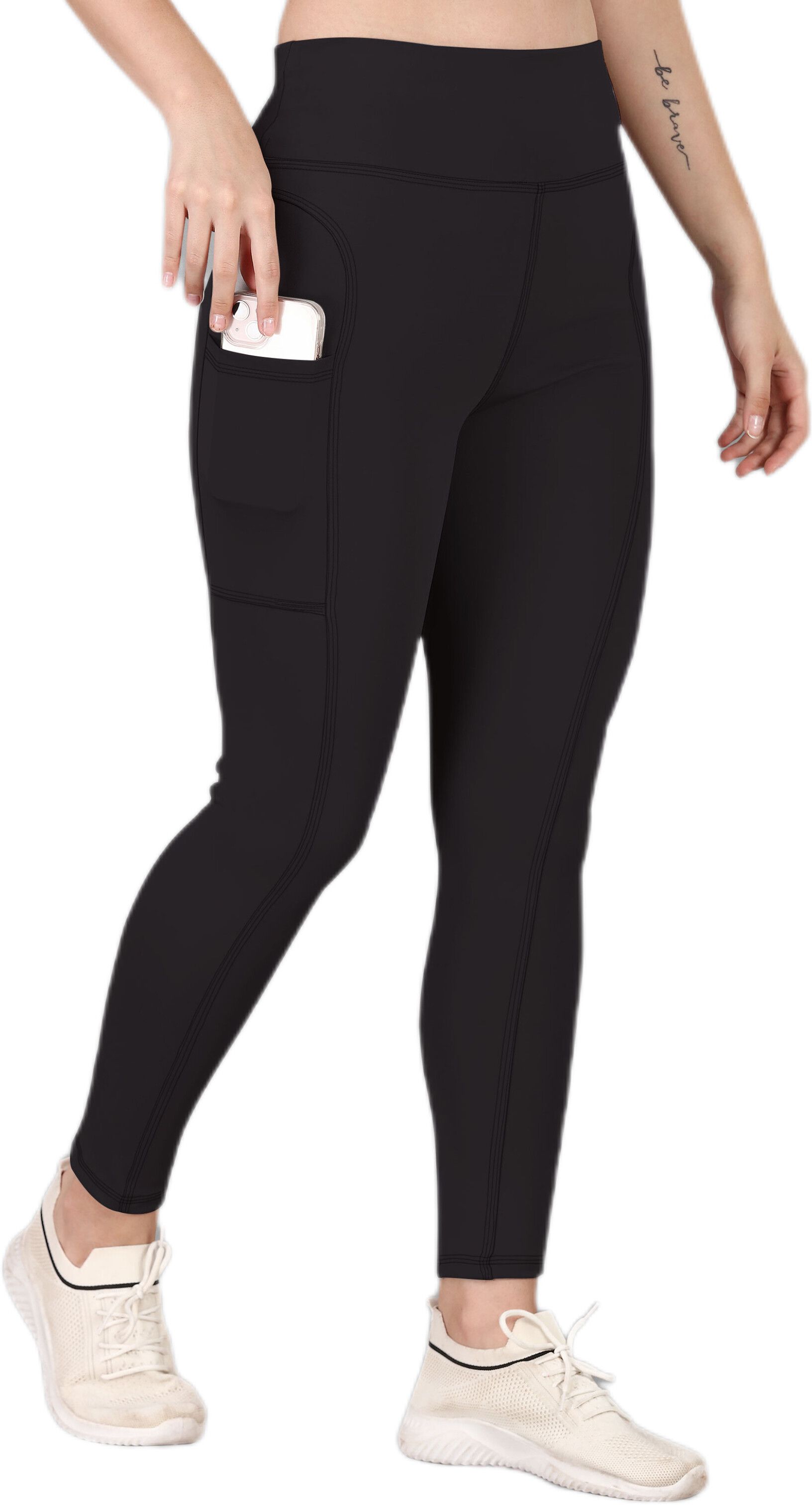 poojaran Solid Women Black Tights-picture-19