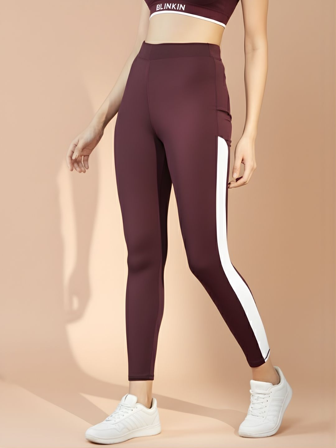 blinkin Solid Women Maroon Tights-picture-27