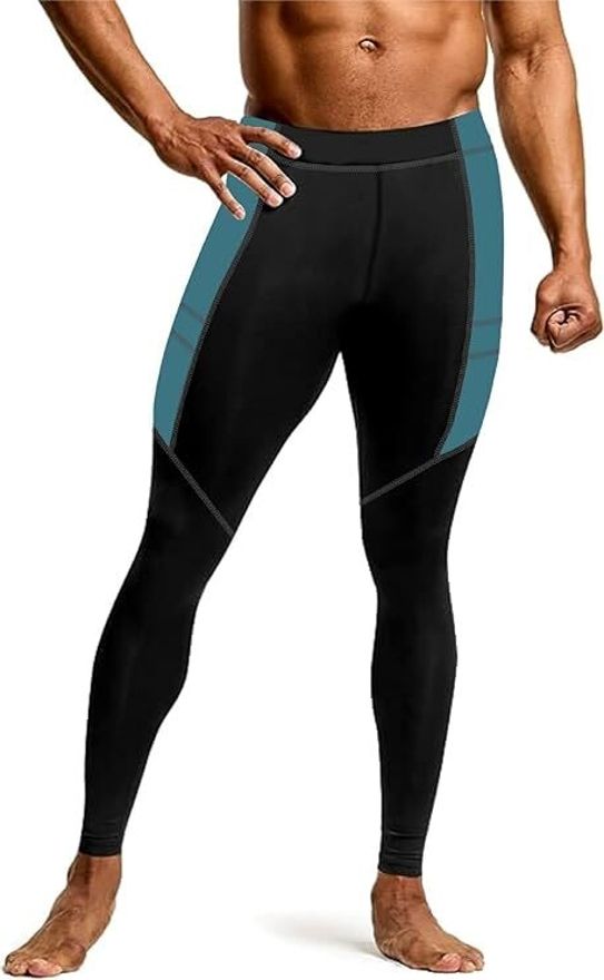 never quit Solid, Striped Men Black Tights-picture-27