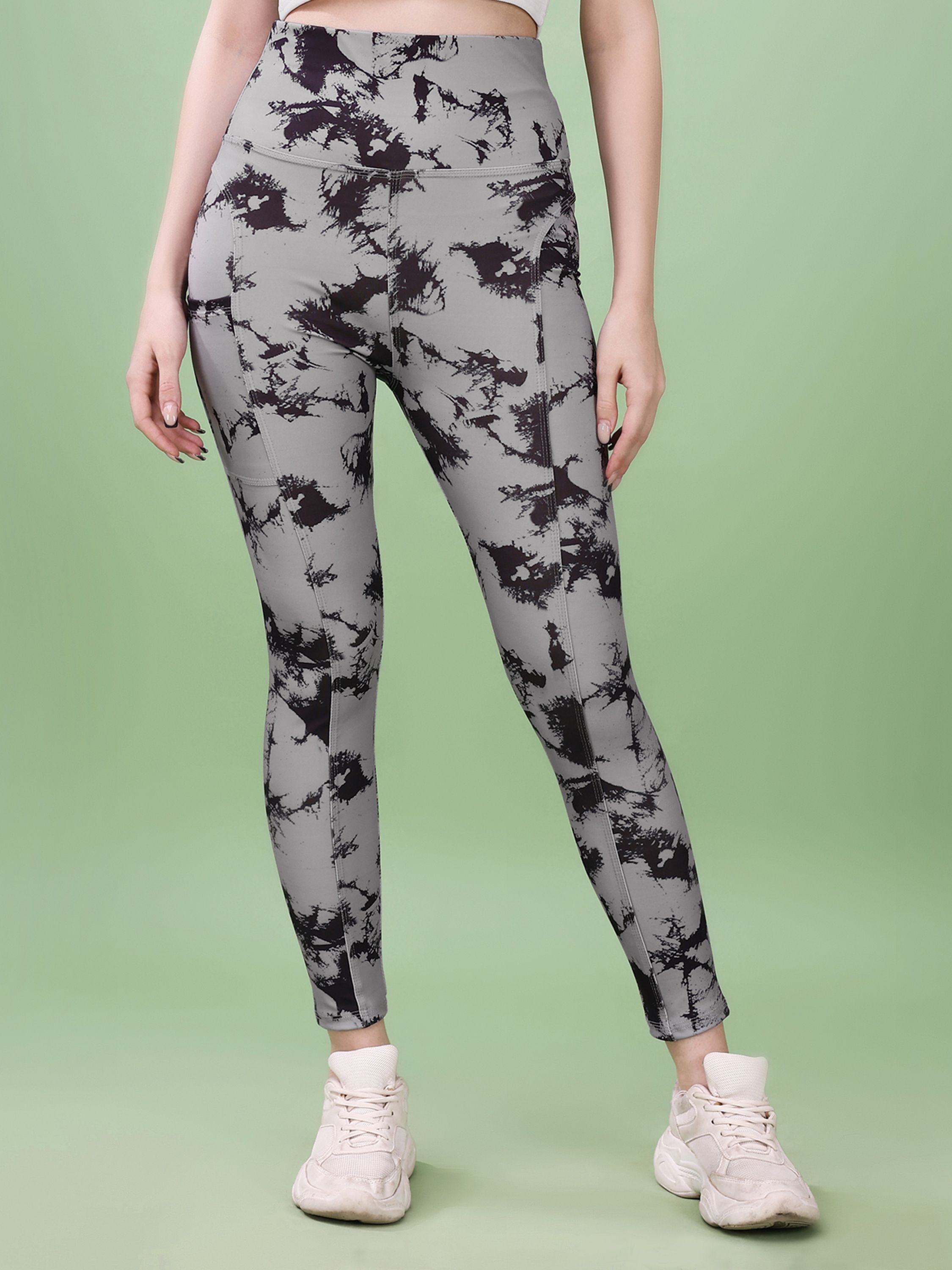 poojaran Printed Women Grey Tights-picture-12
